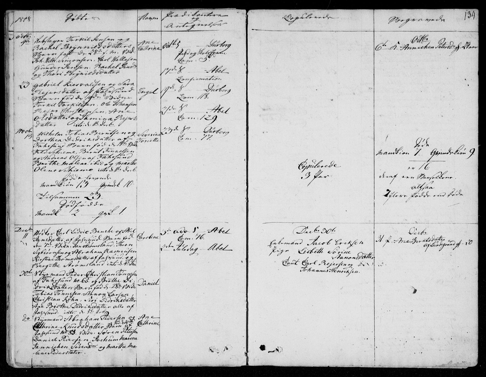 Farsund sokneprestkontor, SAK/1111-0009/F/Fa/L0001: Parish register (official) no. A 1, 1784-1815, p. 134