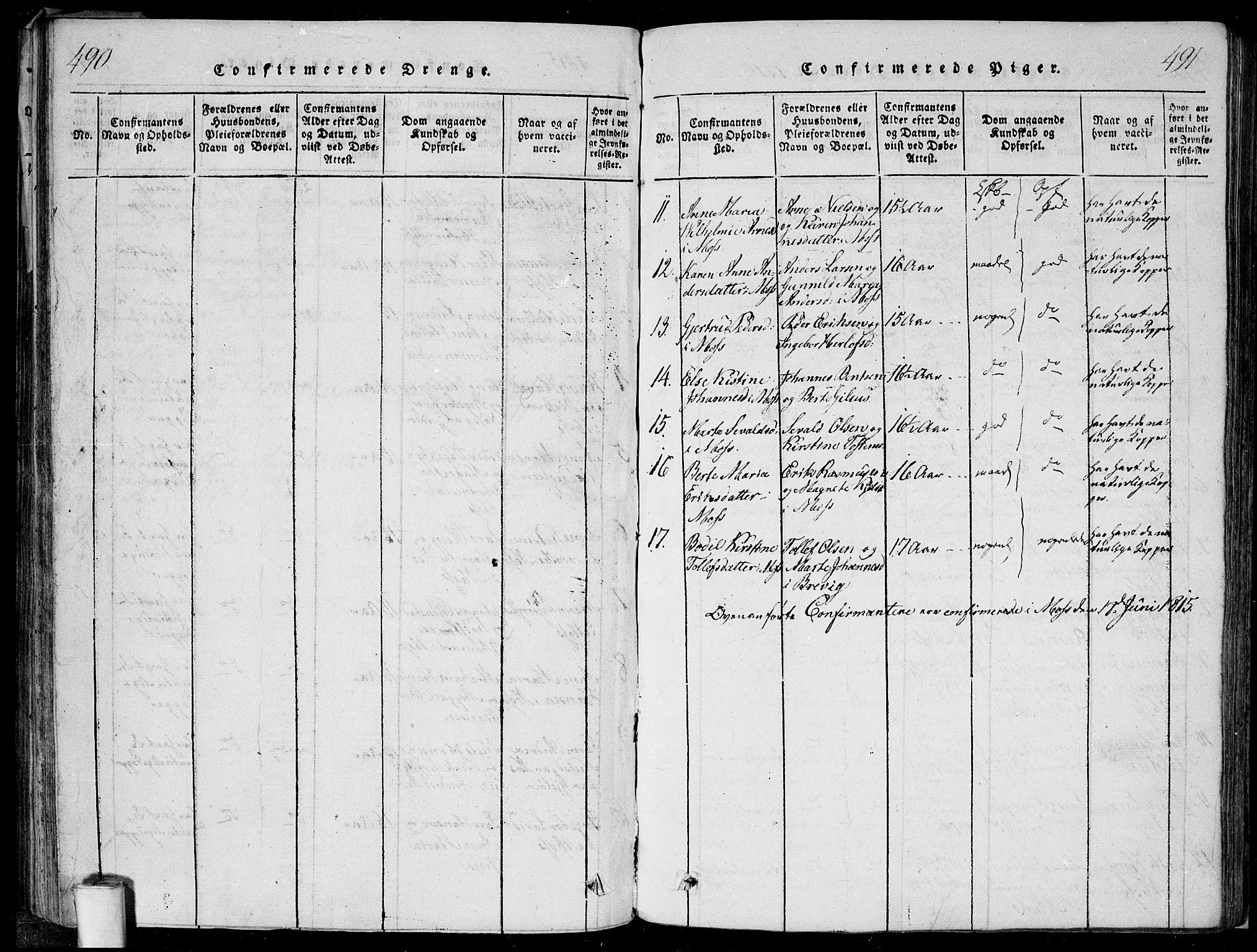 Moss prestekontor Kirkebøker, AV/SAO-A-2003/F/Fa/L0005: Parish register (official) no. I 5, 1814-1828, p. 490-491