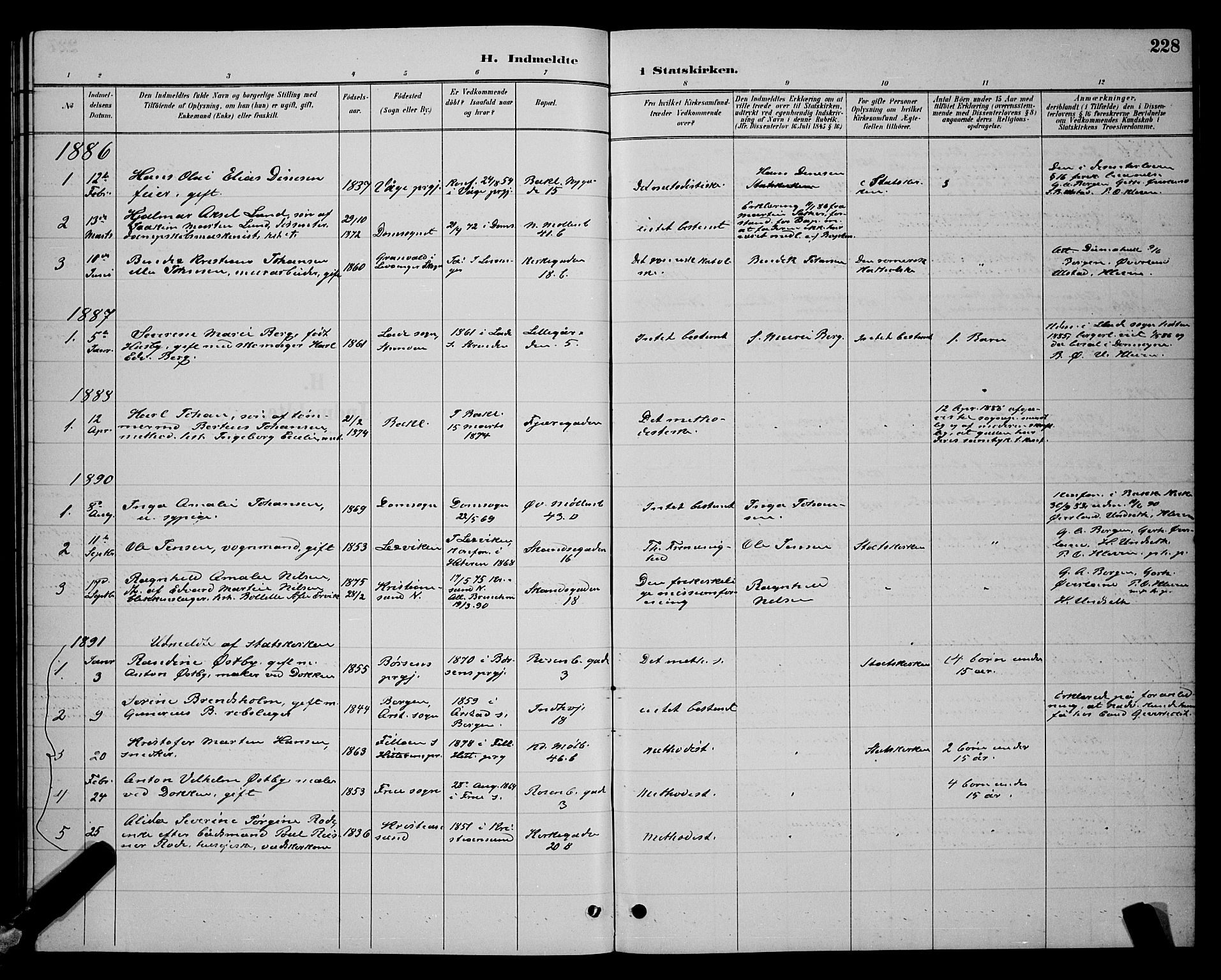 Ministerialprotokoller, klokkerbøker og fødselsregistre - Sør-Trøndelag, SAT/A-1456/604/L0223: Parish register (copy) no. 604C06, 1886-1897, p. 228