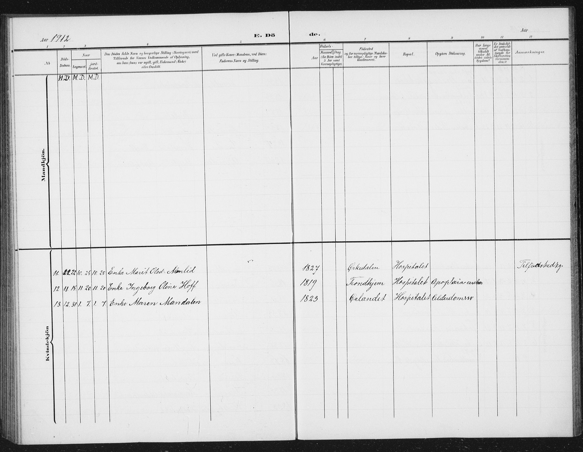 Ministerialprotokoller, klokkerbøker og fødselsregistre - Sør-Trøndelag, AV/SAT-A-1456/623/L0479: Parish register (copy) no. 623C02, 1907-1933