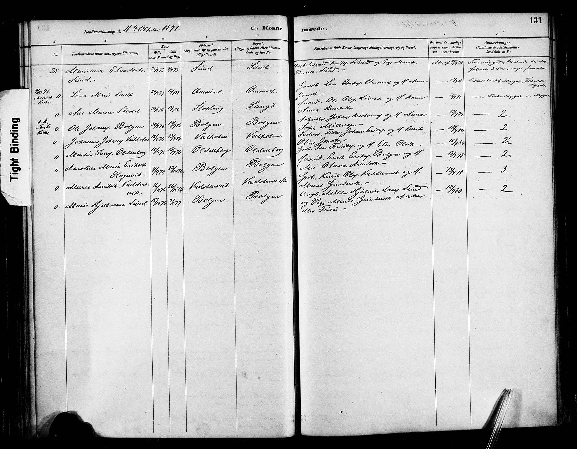 Ministerialprotokoller, klokkerbøker og fødselsregistre - Møre og Romsdal, AV/SAT-A-1454/569/L0819: Parish register (official) no. 569A05, 1885-1899, p. 131