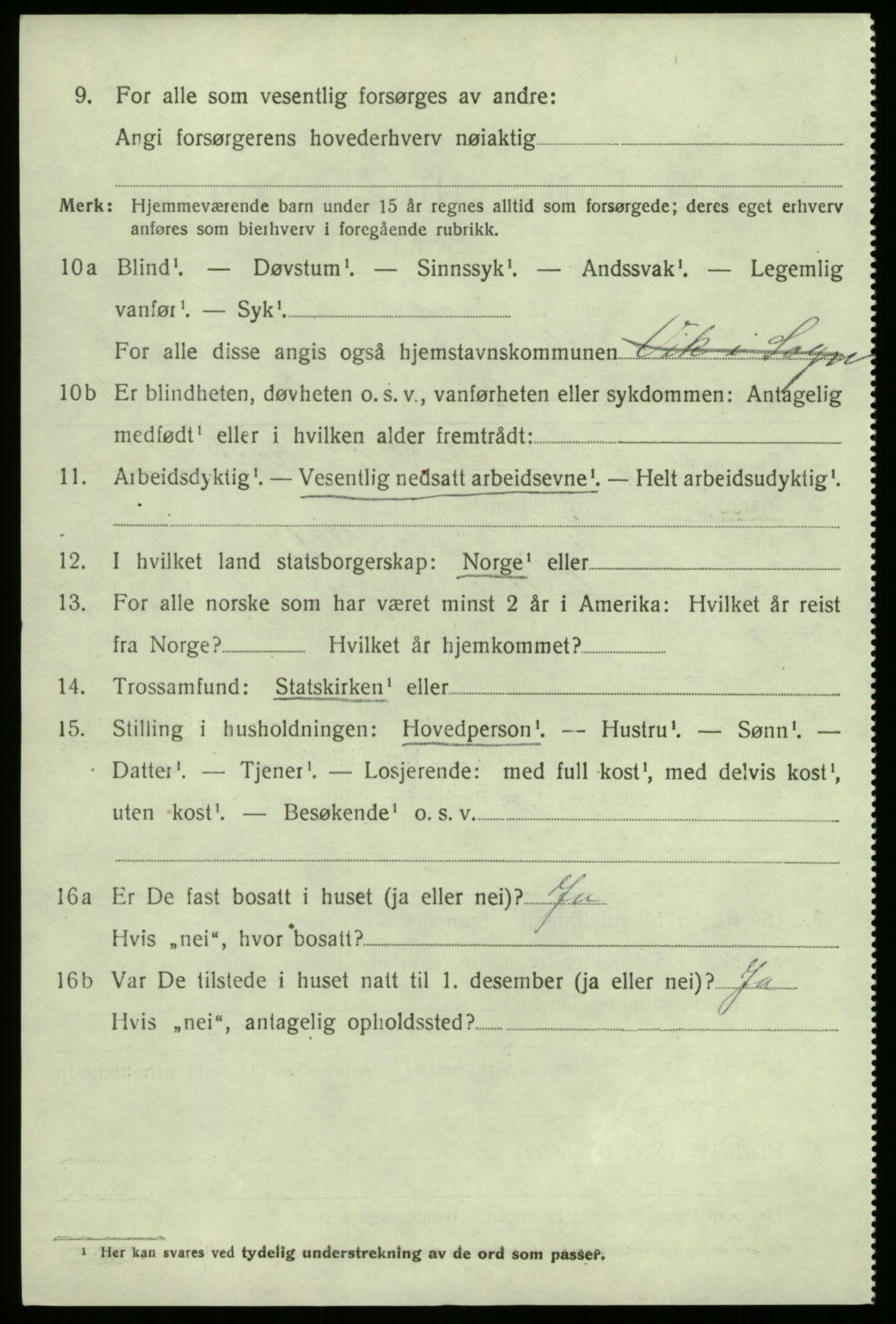 SAB, 1920 census for Vik, 1920, p. 4786