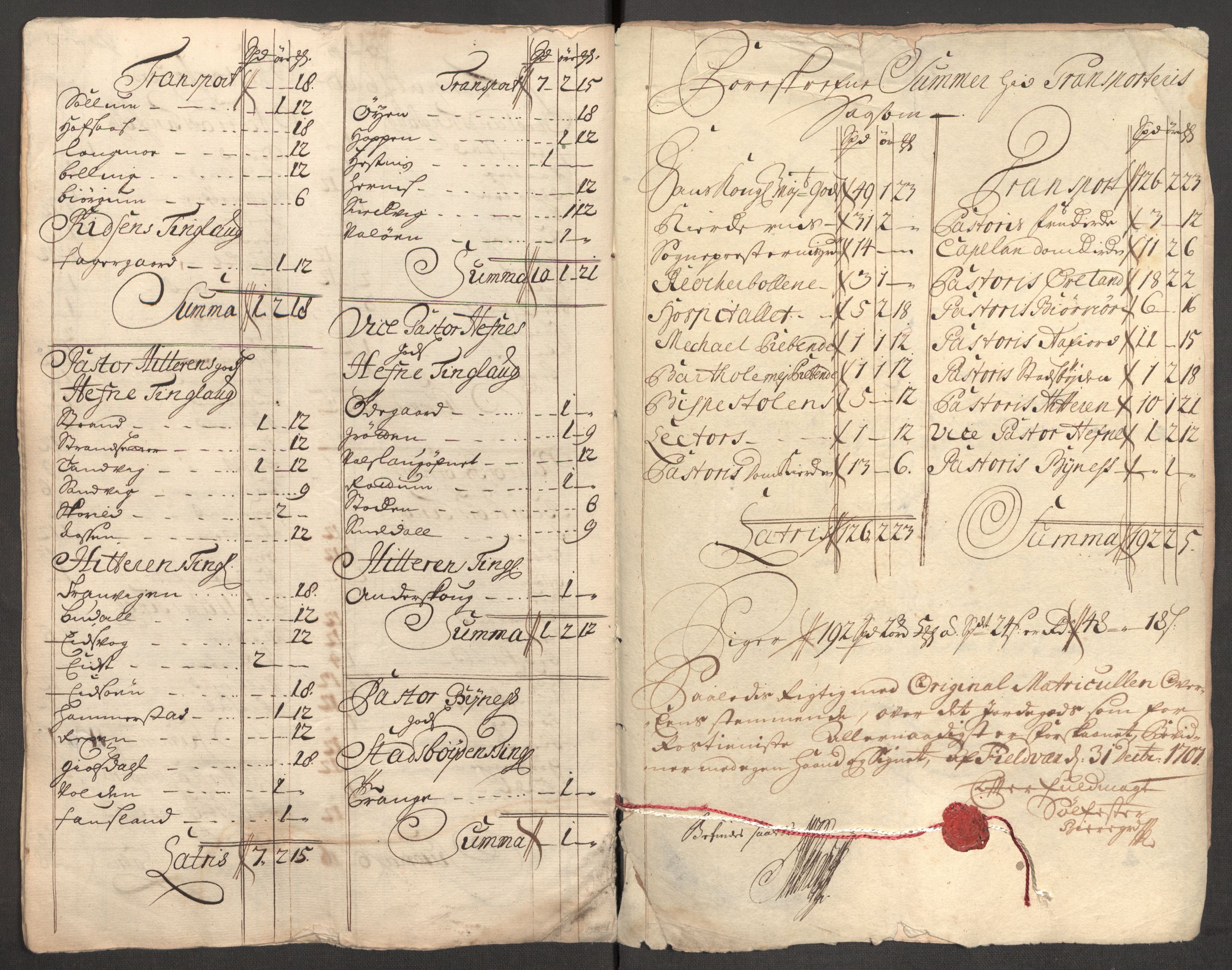 Rentekammeret inntil 1814, Reviderte regnskaper, Fogderegnskap, RA/EA-4092/R57/L3857: Fogderegnskap Fosen, 1706-1707, p. 451