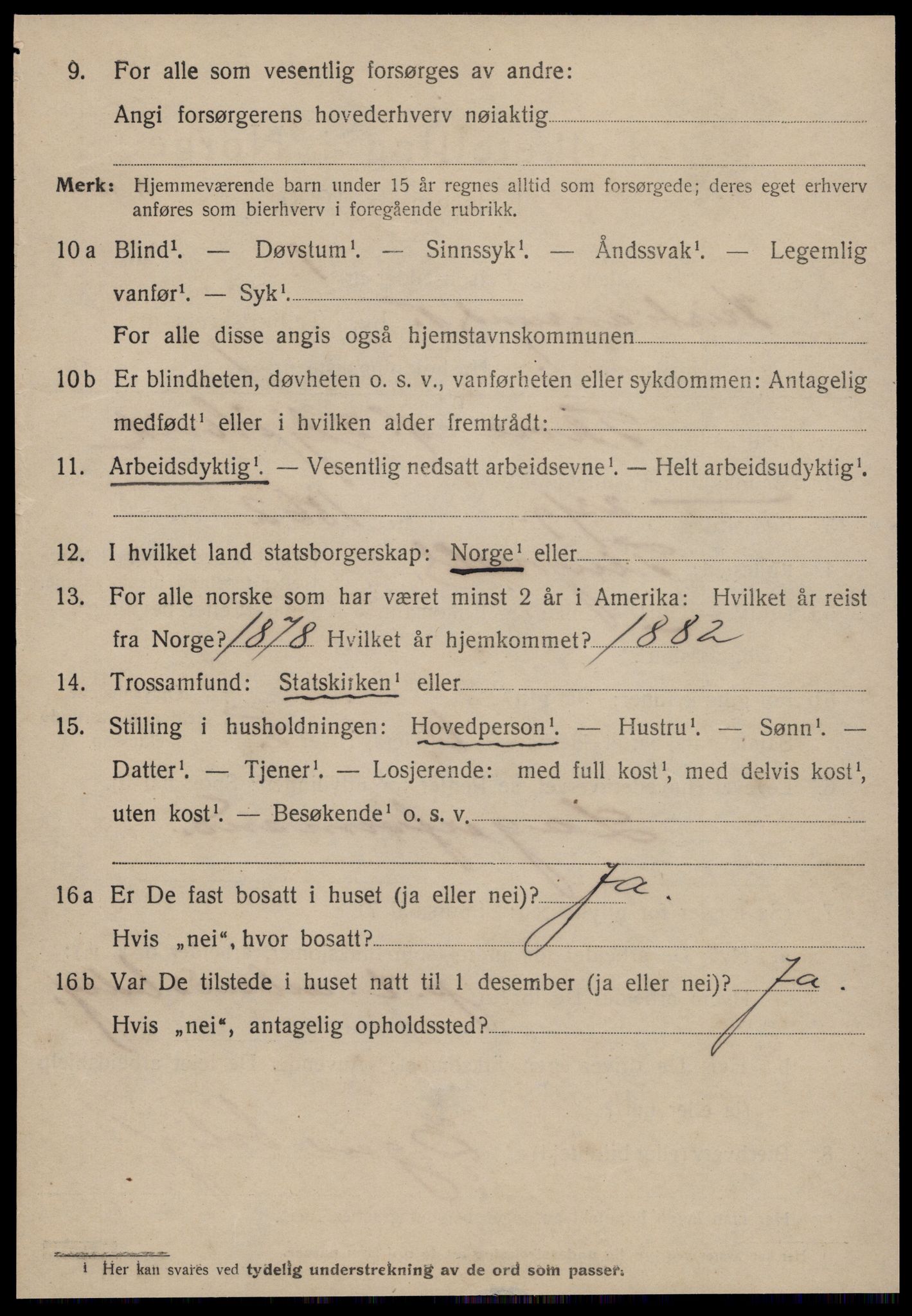 SAT, 1920 census for Kristiansund, 1920, p. 14888