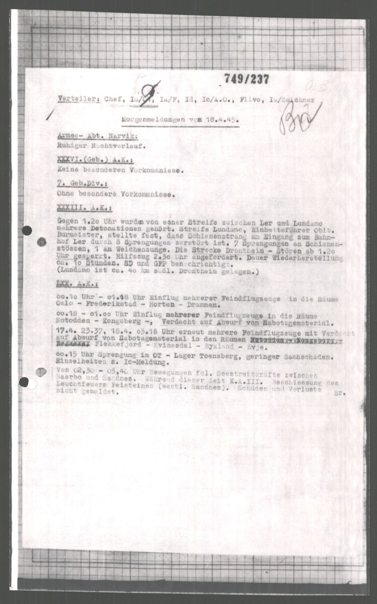 Forsvarets Overkommando. 2 kontor. Arkiv 11.4. Spredte tyske arkivsaker, AV/RA-RAFA-7031/D/Dar/Dara/L0004: Krigsdagbøker for 20. Gebirgs-Armee-Oberkommando (AOK 20), 1945, p. 643