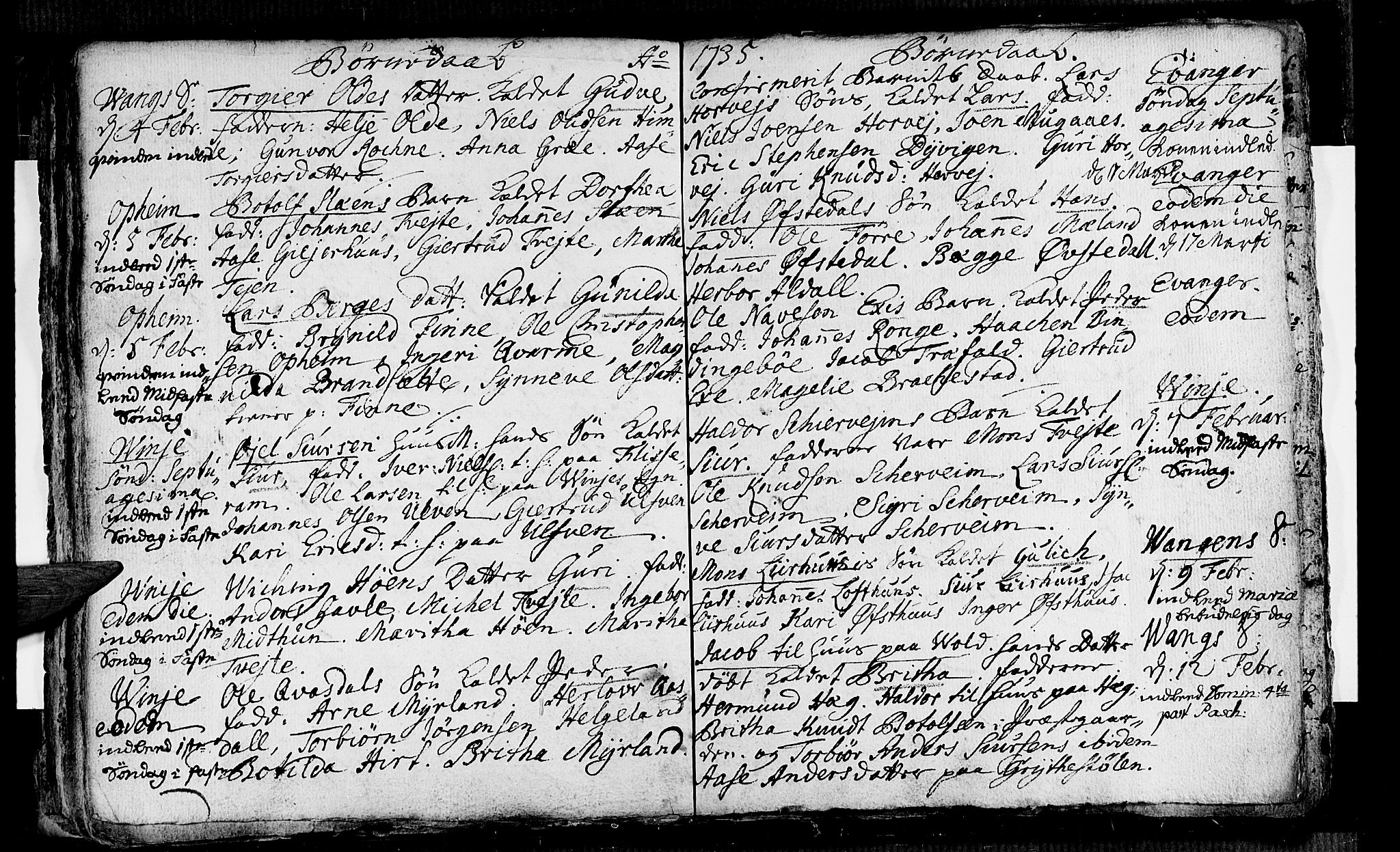 Voss sokneprestembete, AV/SAB-A-79001/H/Haa: Parish register (official) no. A 4, 1732-1736, p. 55