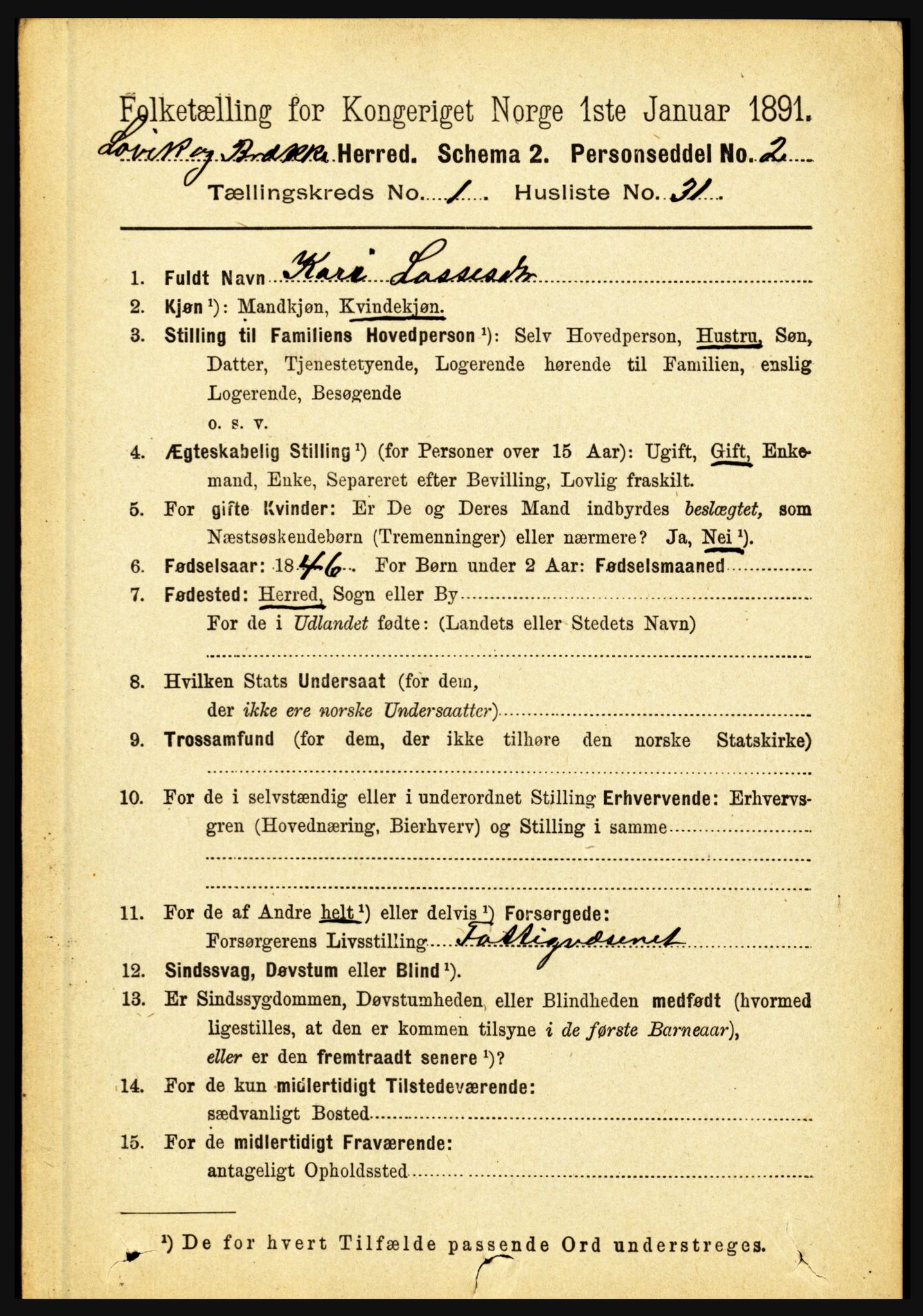 RA, 1891 census for 1415 Lavik og Brekke, 1891, p. 252