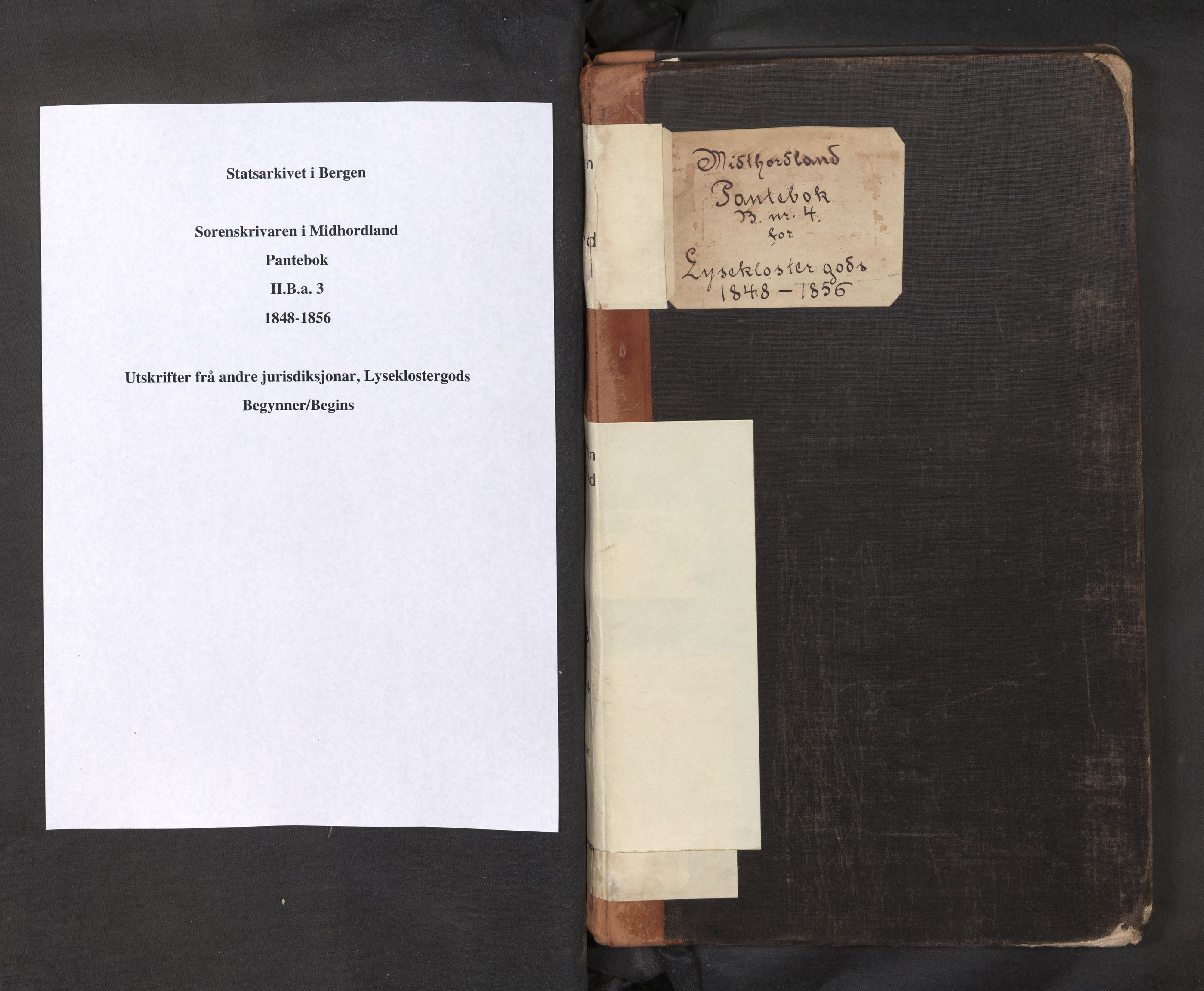Midhordland sorenskriveri, AV/SAB-A-3001/1/G/Gb/Gba/L0003: Mortgage book no. II.B.a.3, 1848-1856