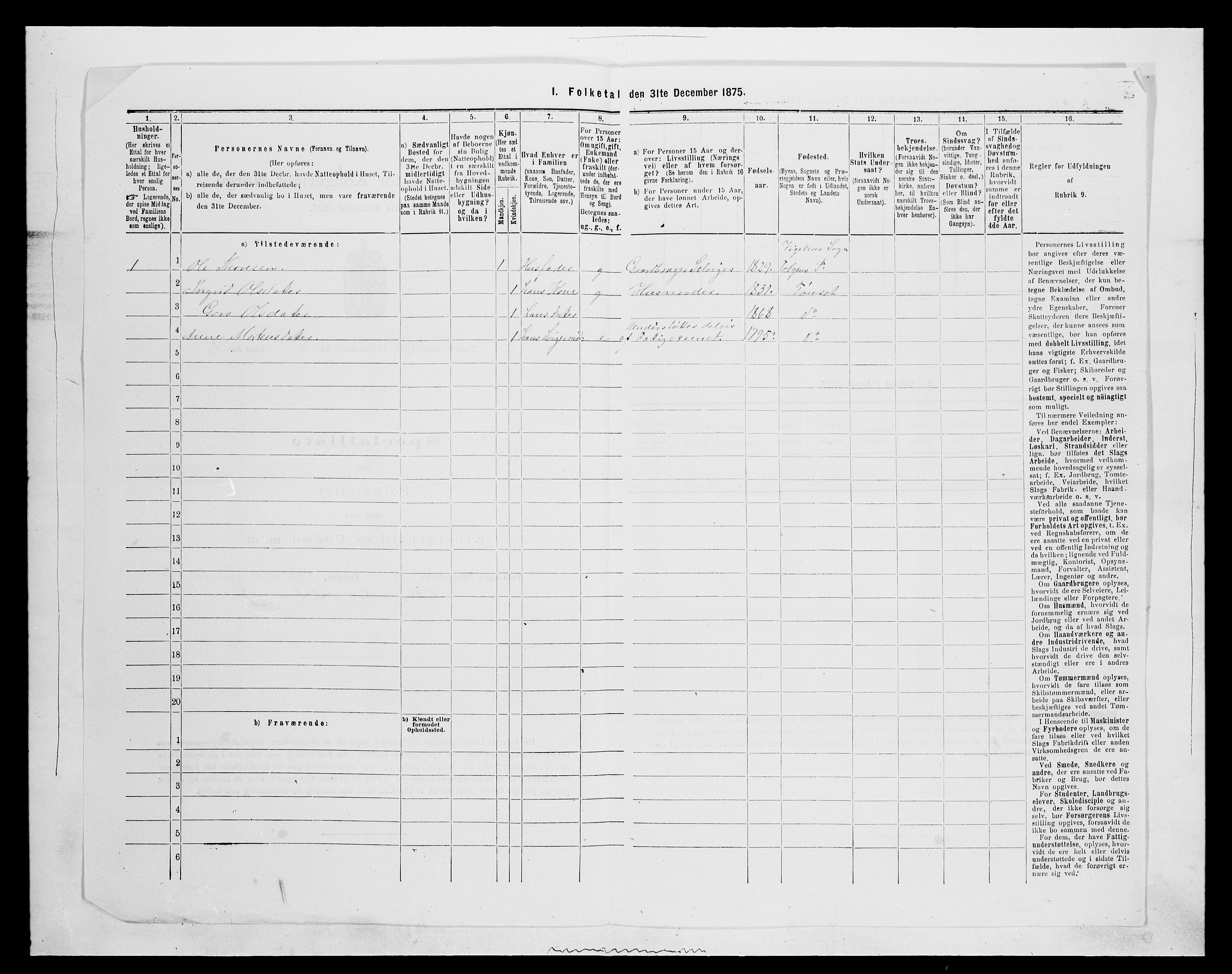 SAH, 1875 census for 0437P Tynset, 1875, p. 1055