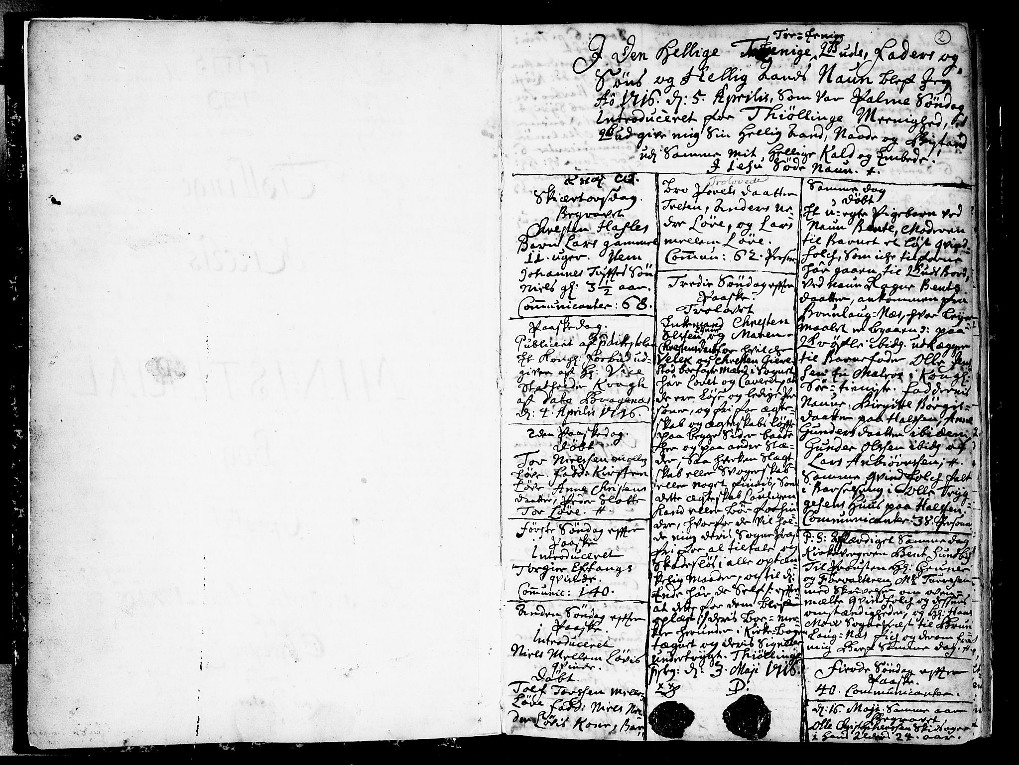 Tjølling kirkebøker, SAKO/A-60/F/Fa/L0002: Parish register (official) no. 2, 1716-1734, p. 2