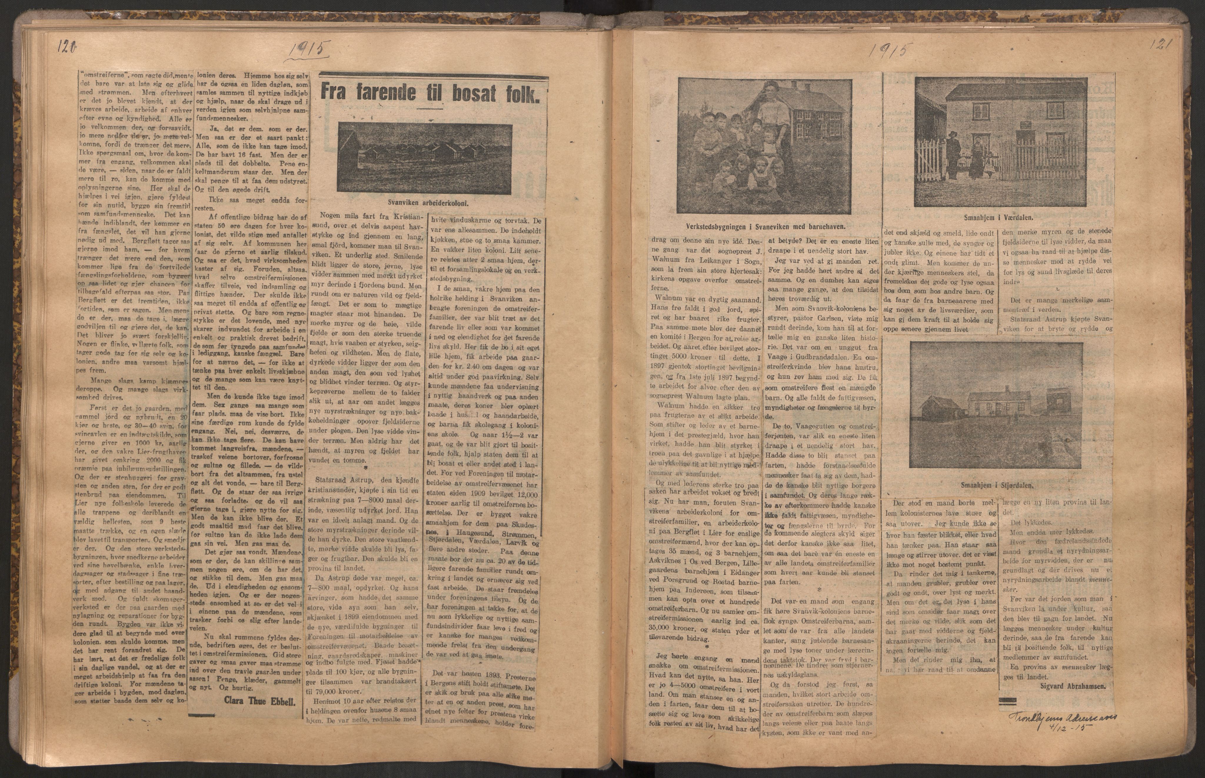 Norsk Misjon Blant Hjemløse, RA/PA-0793/F/Fv/L0534: Utklipp, 1897-1919, p. 120-121