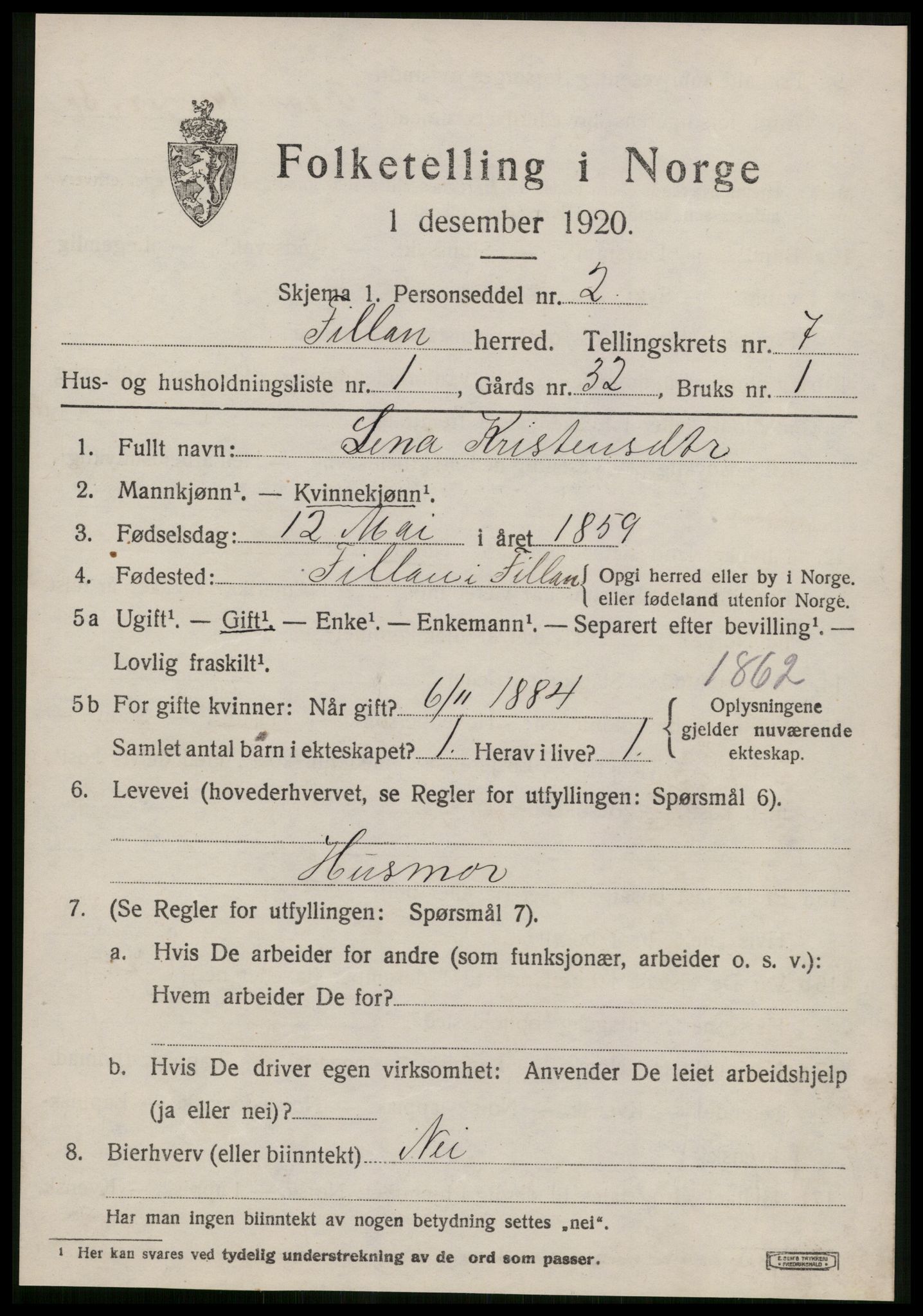 SAT, 1920 census for Fillan, 1920, p. 3048