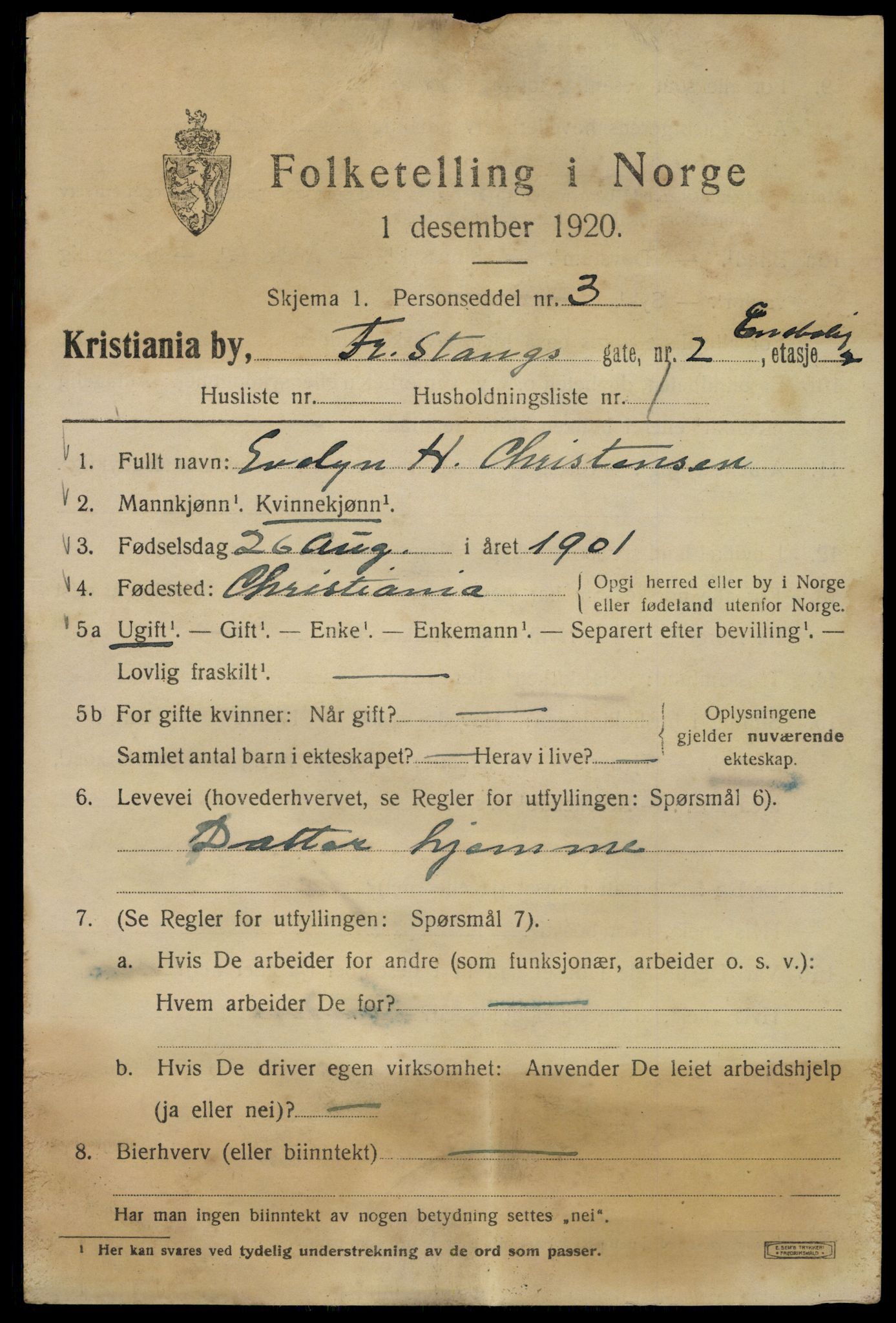 SAO, 1920 census for Kristiania, 1920, p. 237571