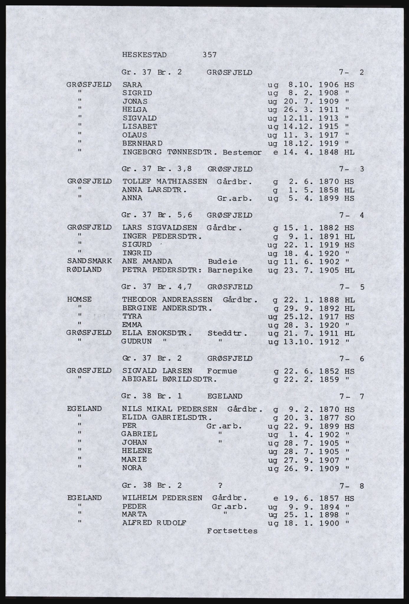 SAST, Copy of 1920 census for Dalane, 1920, p. 821