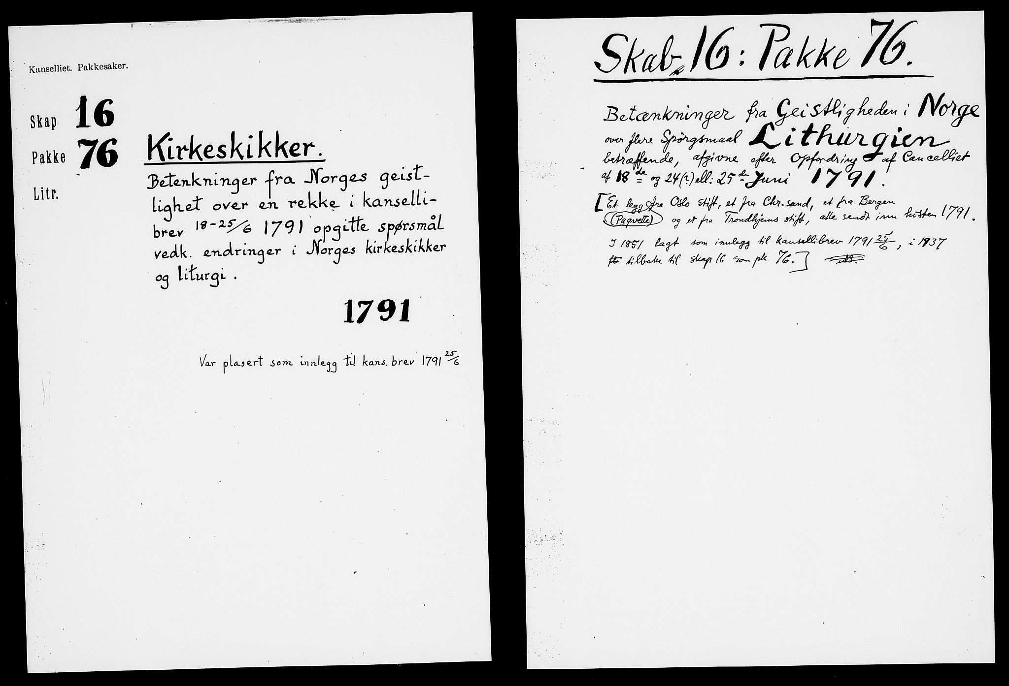 Danske Kanselli, Skapsaker, RA/EA-4061/F/L0127: Skap 16, pakke 76 III-76 V, 1791, p. 189