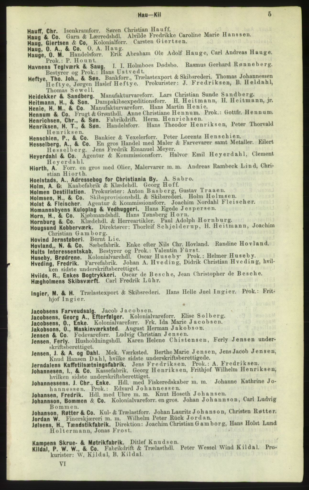 Kristiania/Oslo adressebok, PUBL/-, 1882, p. 5