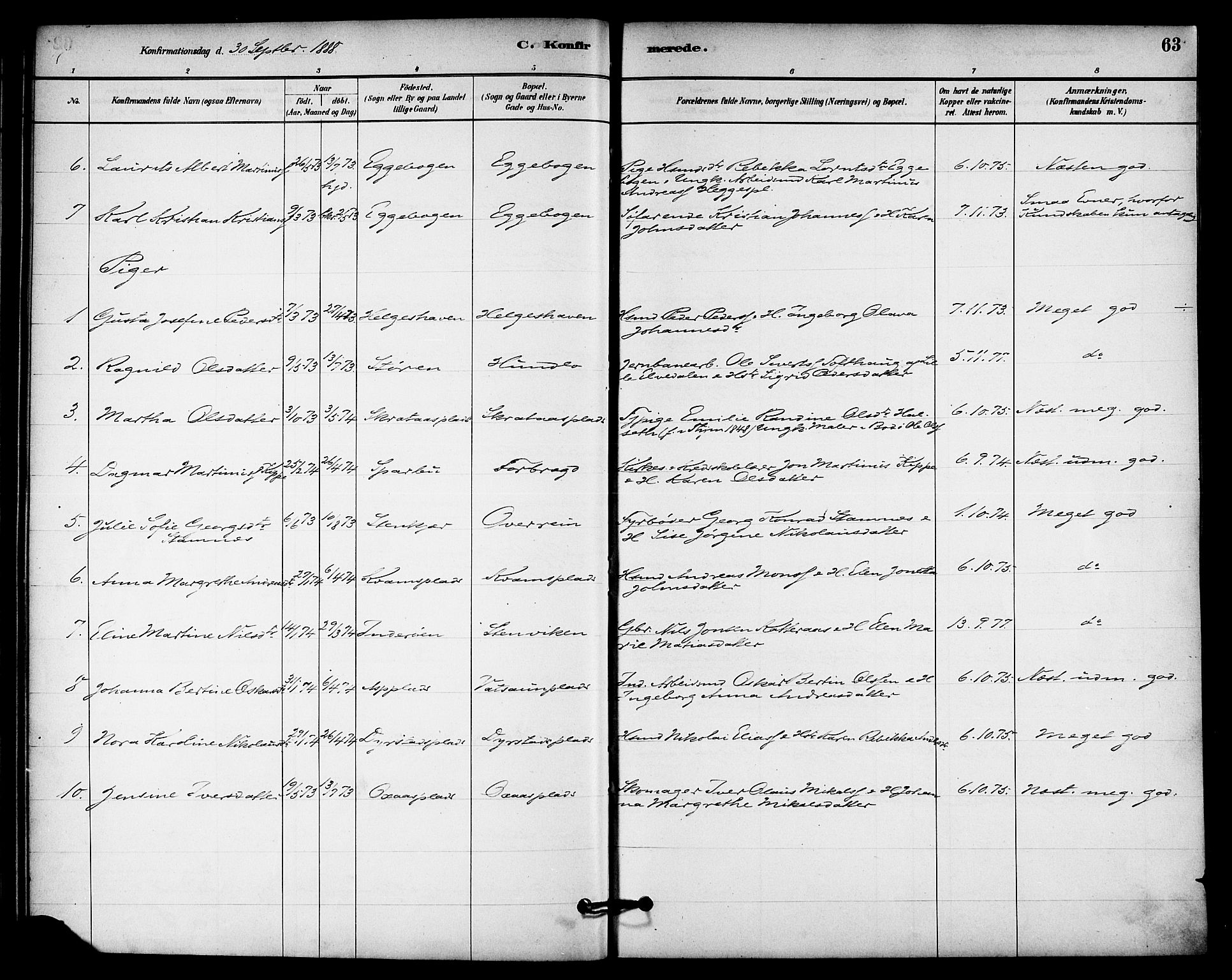 Ministerialprotokoller, klokkerbøker og fødselsregistre - Nord-Trøndelag, SAT/A-1458/740/L0378: Parish register (official) no. 740A01, 1881-1895, p. 63