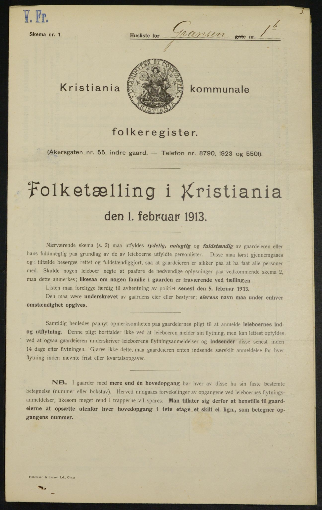 OBA, Municipal Census 1913 for Kristiania, 1913, p. 29784