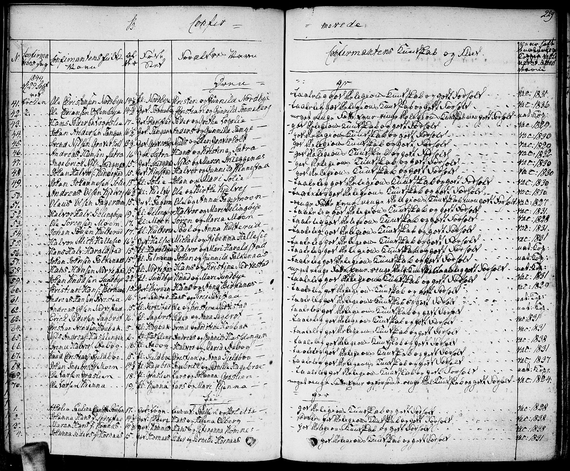 Høland prestekontor Kirkebøker, SAO/A-10346a/F/Fa/L0008: Parish register (official) no. I 8, 1827-1845, p. 229