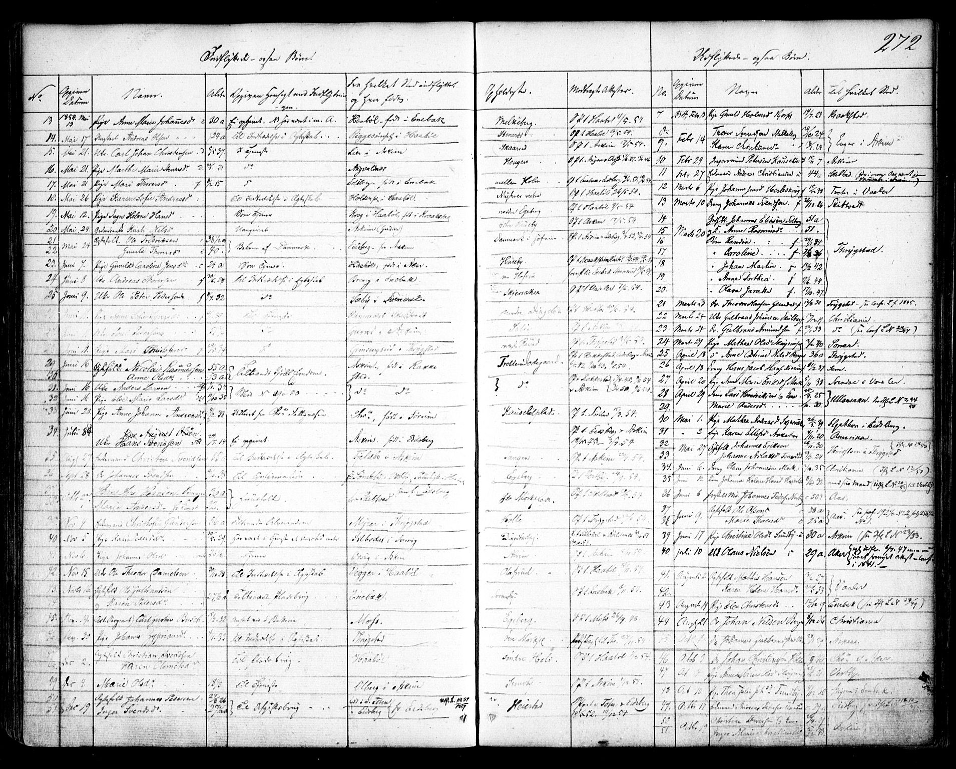 Spydeberg prestekontor Kirkebøker, SAO/A-10924/F/Fa/L0005: Parish register (official) no. I 5, 1842-1862, p. 272