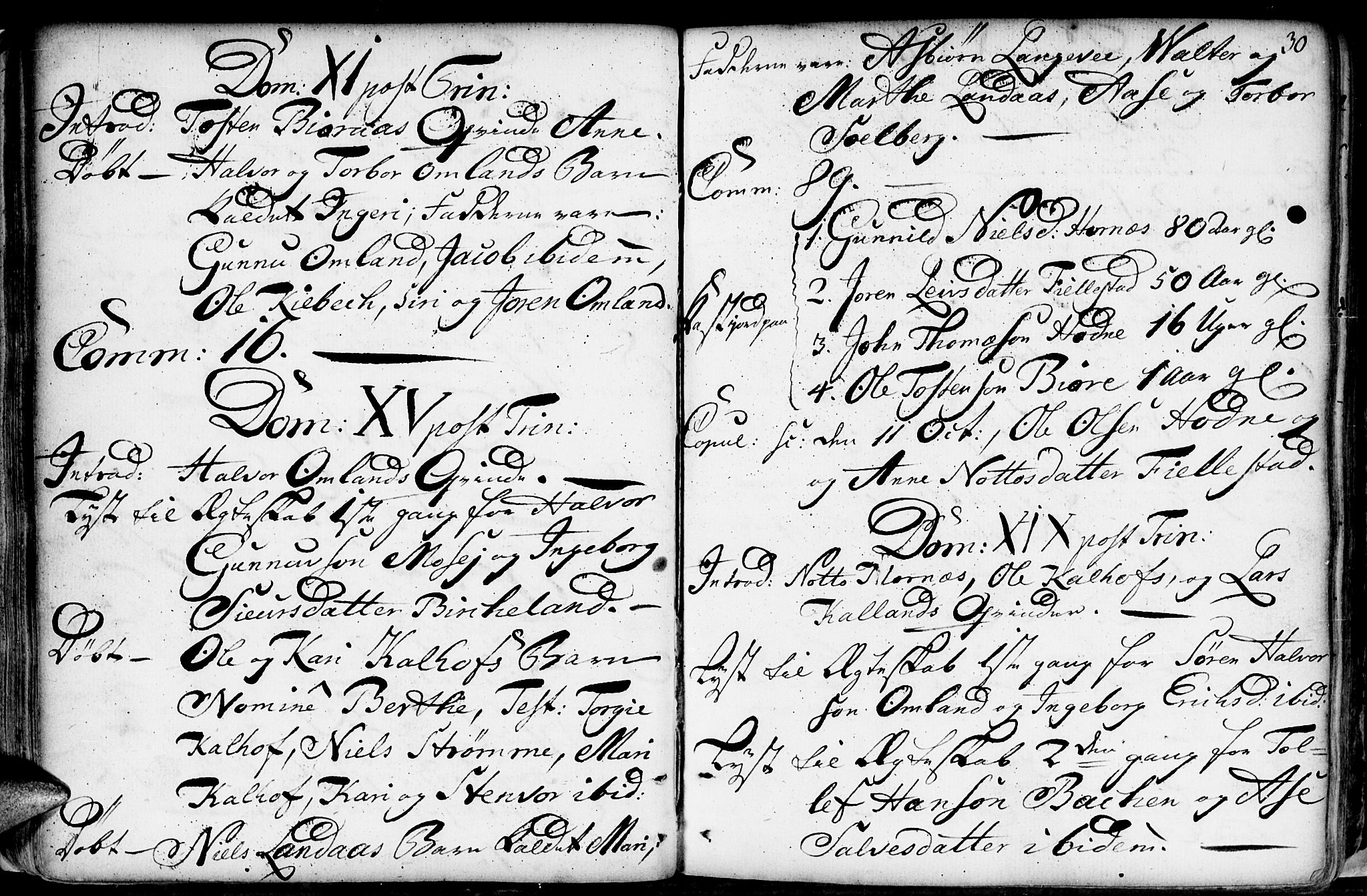 Evje sokneprestkontor, SAK/1111-0008/F/Fa/Fab/L0002: Parish register (official) no. A 2, 1765-1816, p. 30