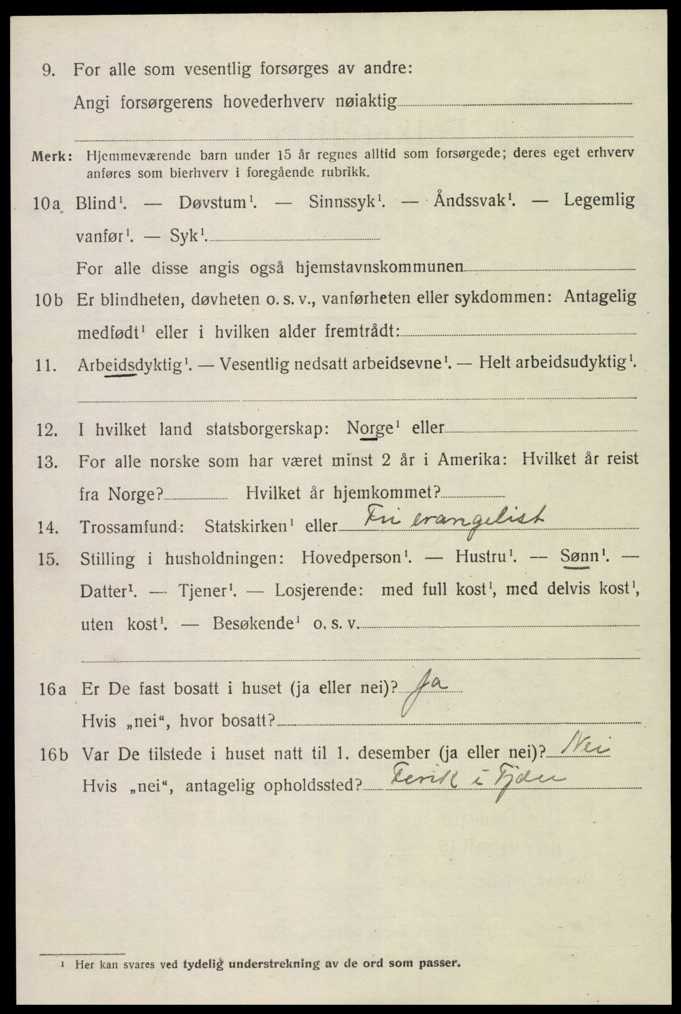 SAK, 1920 census for Fjære, 1920, p. 12186