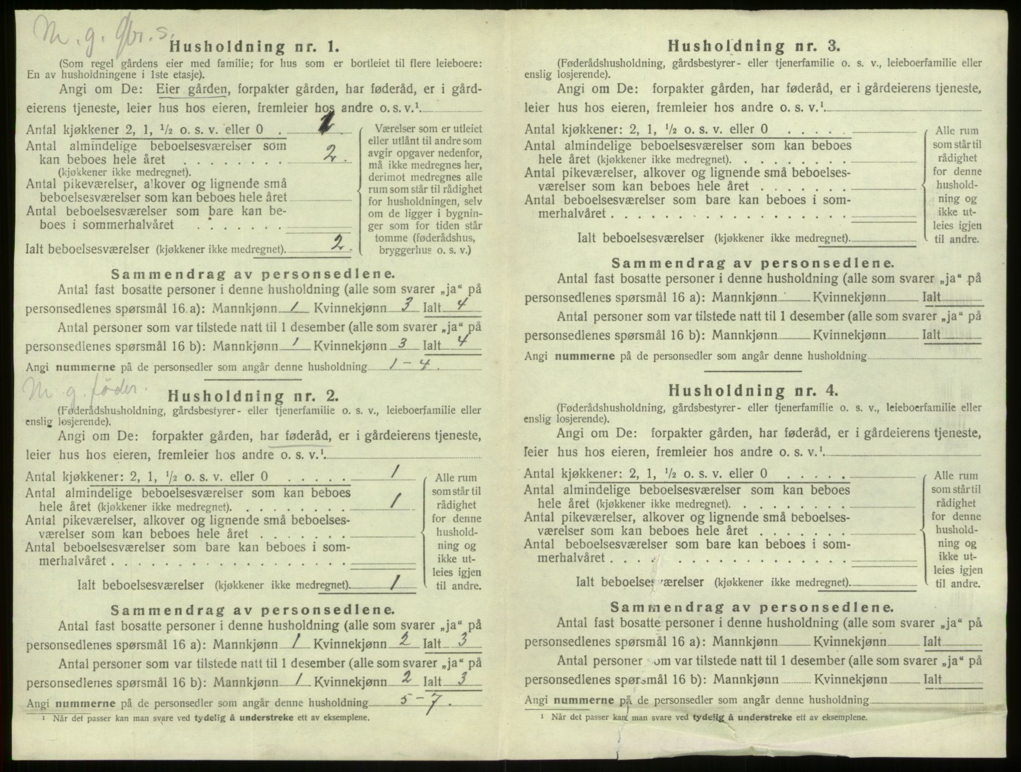 SAB, 1920 census for Lindås, 1920, p. 1069