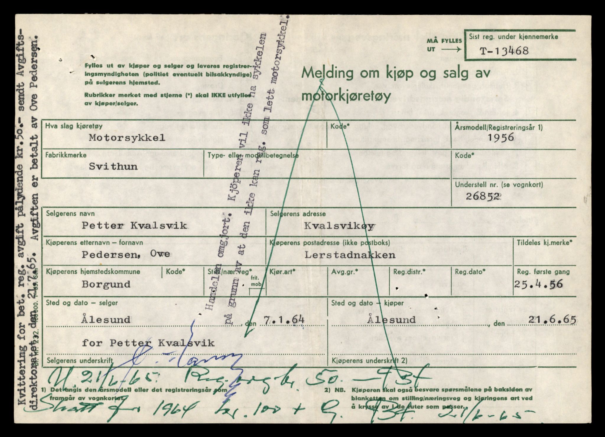 Møre og Romsdal vegkontor - Ålesund trafikkstasjon, AV/SAT-A-4099/F/Fe/L0039: Registreringskort for kjøretøy T 13361 - T 13530, 1927-1998, p. 1861