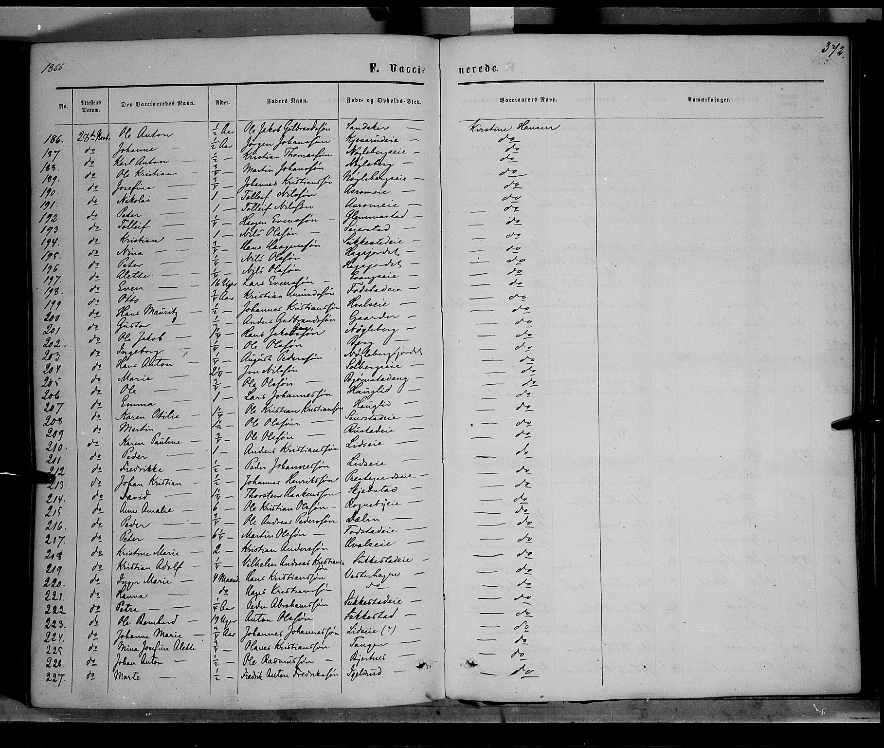 Østre Toten prestekontor, SAH/PREST-104/H/Ha/Haa/L0005: Parish register (official) no. 5, 1866-1877, p. 372