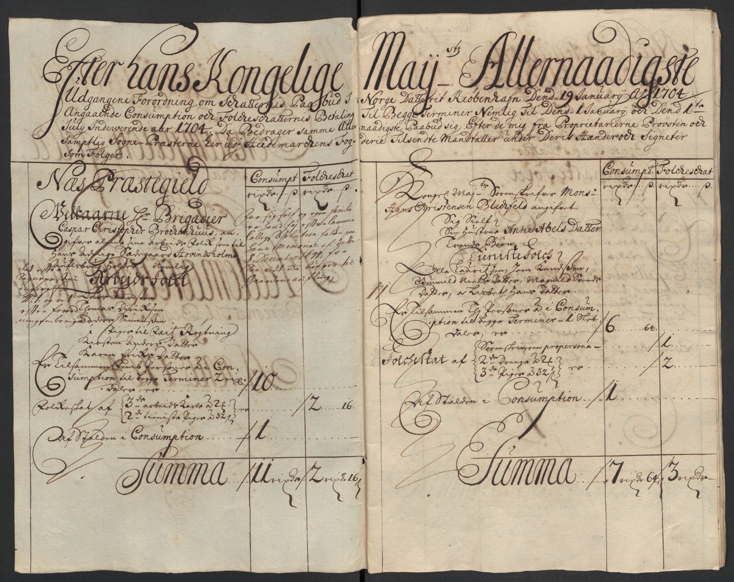 Rentekammeret inntil 1814, Reviderte regnskaper, Fogderegnskap, AV/RA-EA-4092/R16/L1041: Fogderegnskap Hedmark, 1703-1704, p. 298