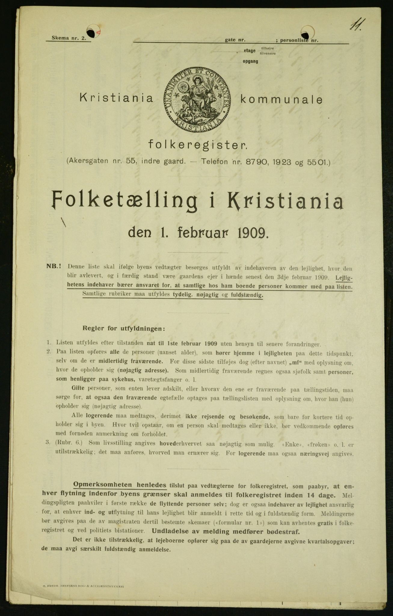 OBA, Municipal Census 1909 for Kristiania, 1909, p. 21704