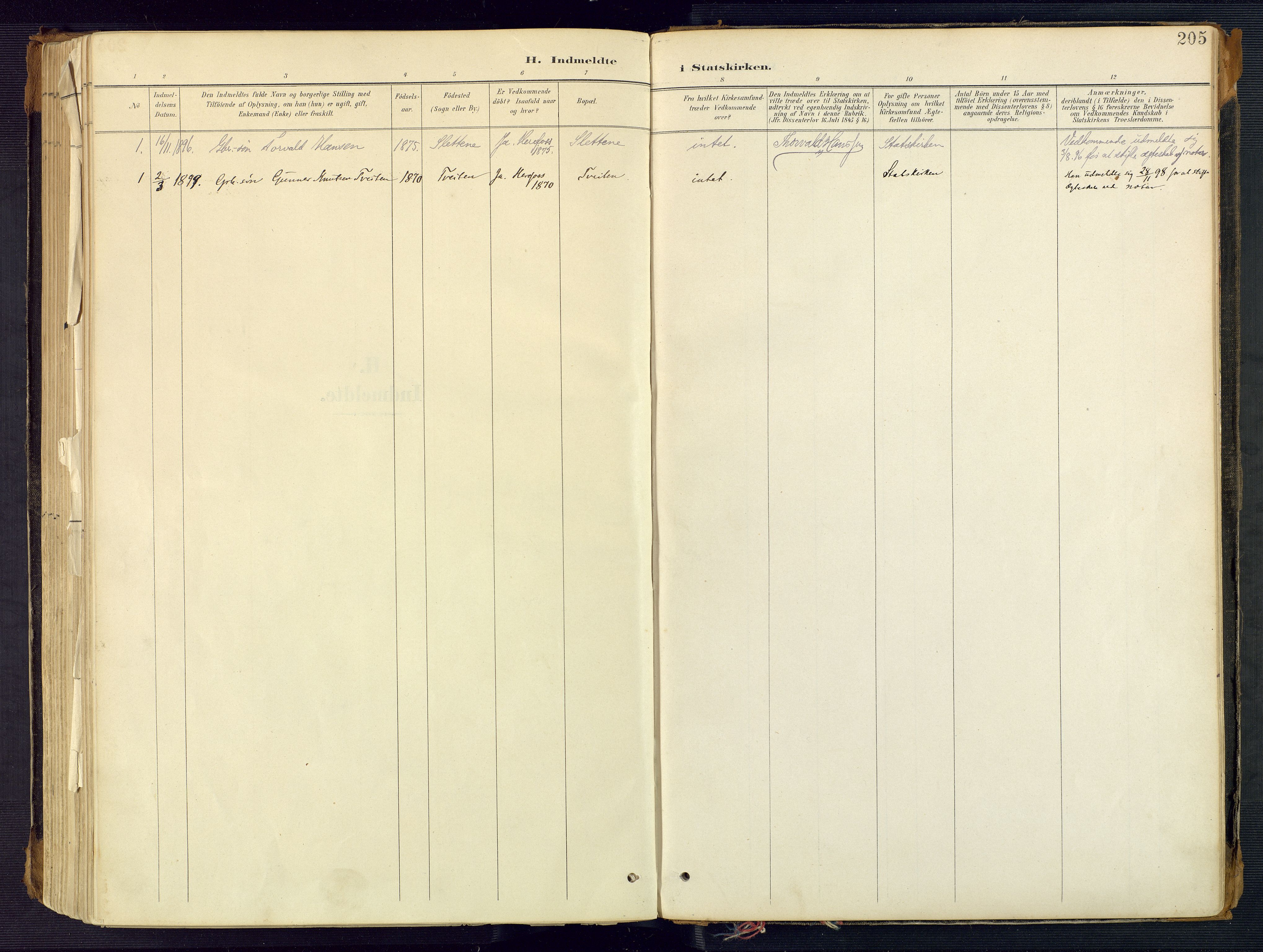 Herefoss sokneprestkontor, SAK/1111-0019/F/Fa/Faa/L0003: Parish register (official) no. A 3, 1887-1930, p. 205