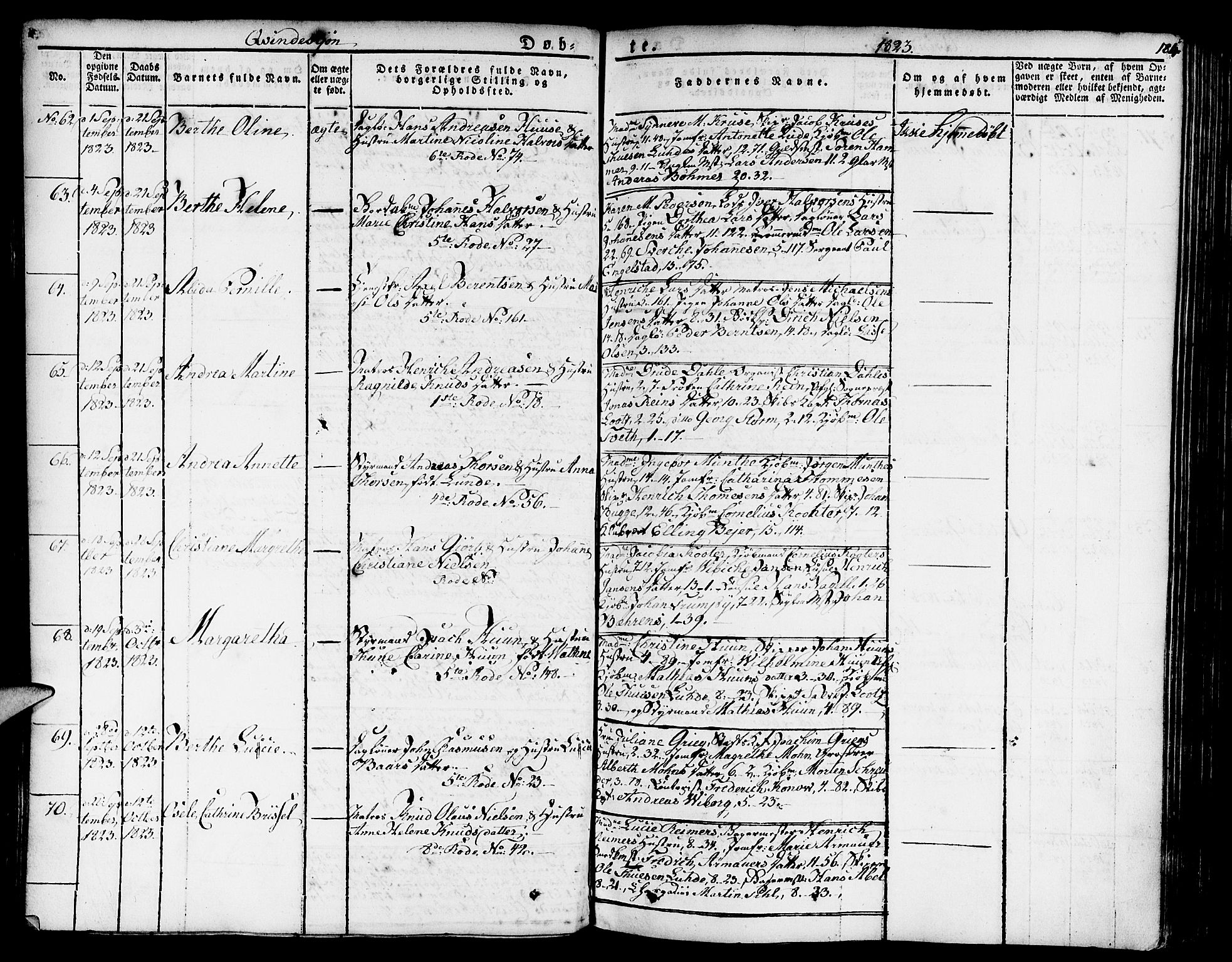 Nykirken Sokneprestembete, SAB/A-77101/H/Haa/L0012: Parish register (official) no. A 12, 1821-1844, p. 184
