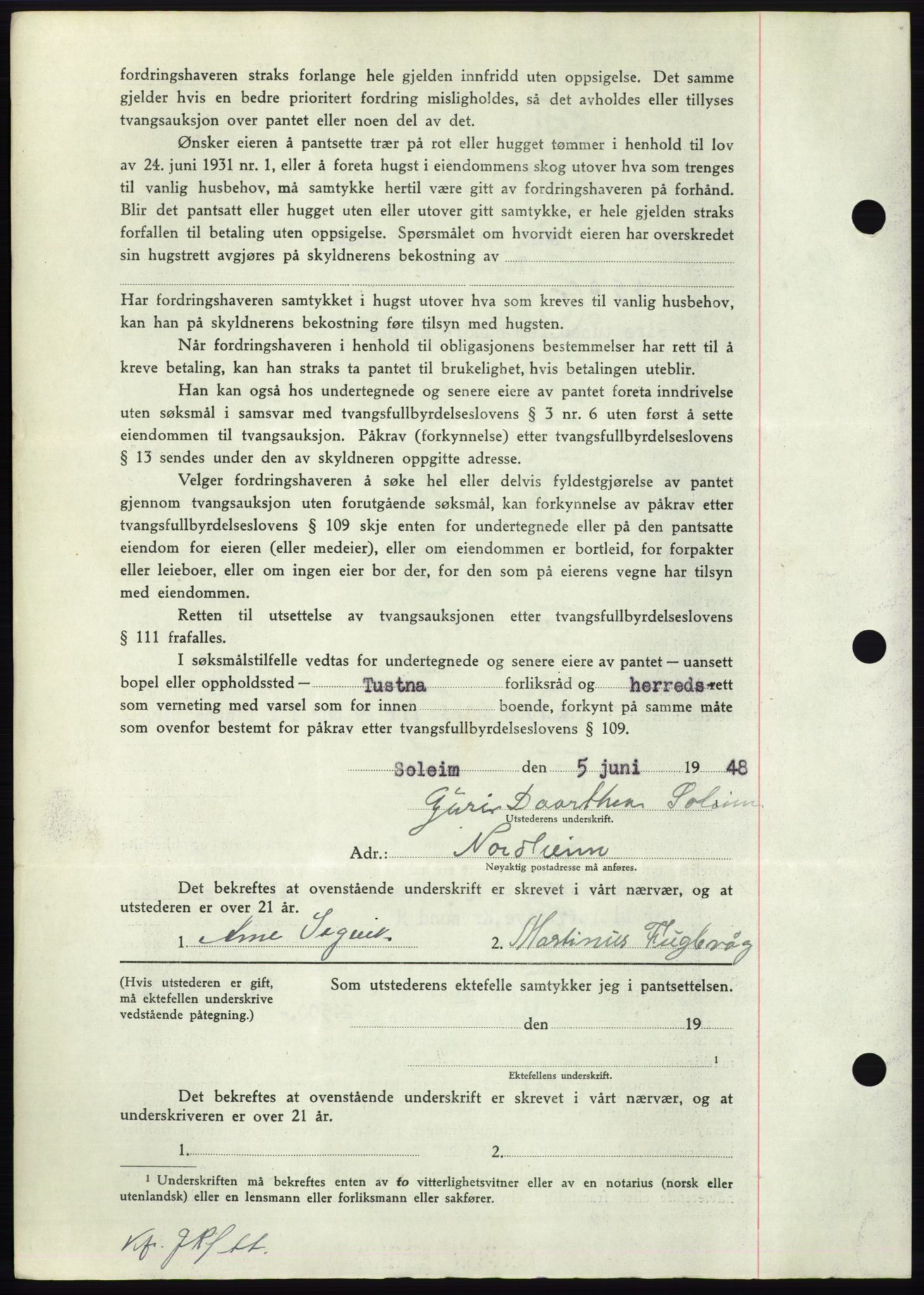 Nordmøre sorenskriveri, AV/SAT-A-4132/1/2/2Ca: Mortgage book no. B99, 1948-1948, Diary no: : 1798/1948