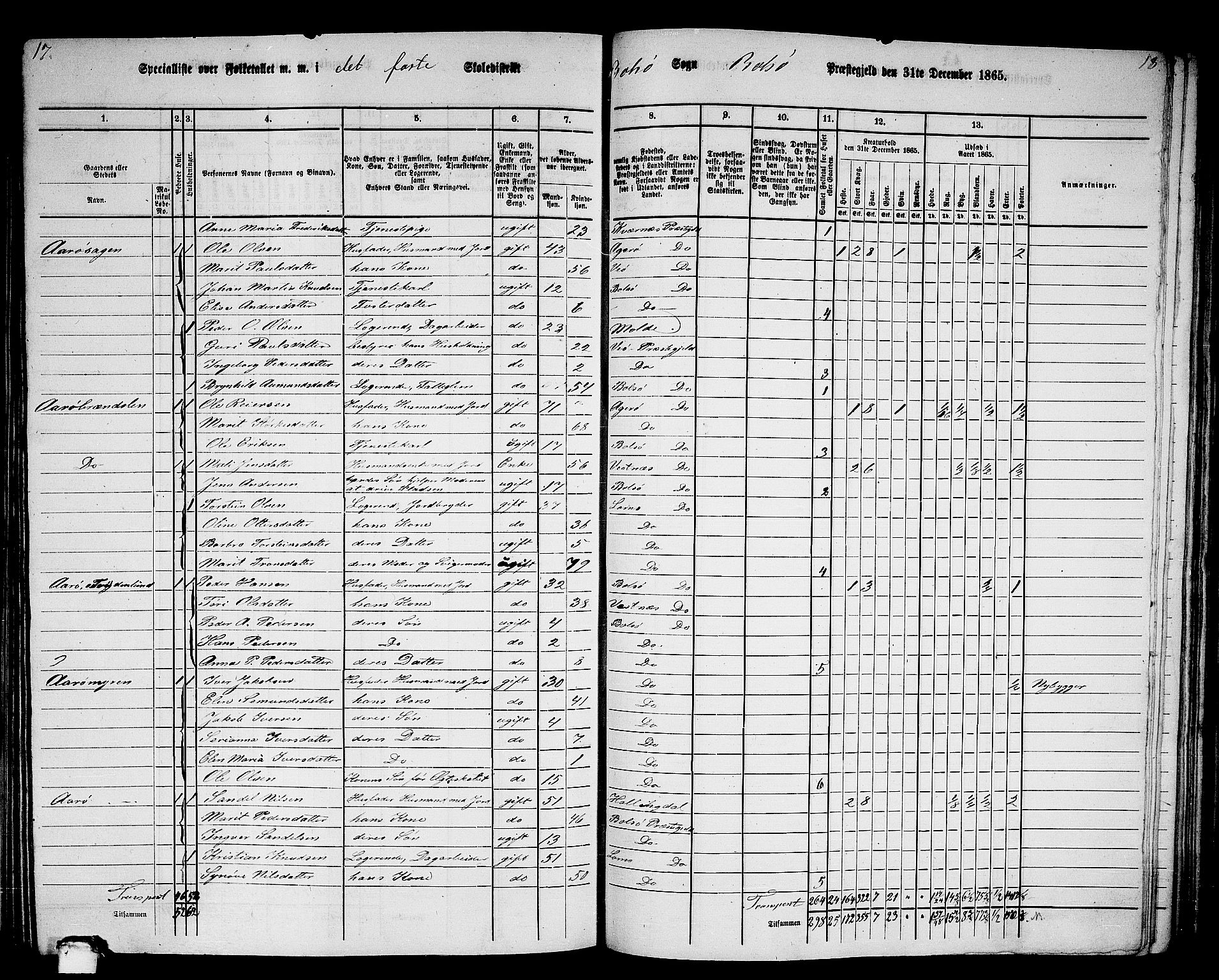 RA, 1865 census for Bolsøy, 1865, p. 41