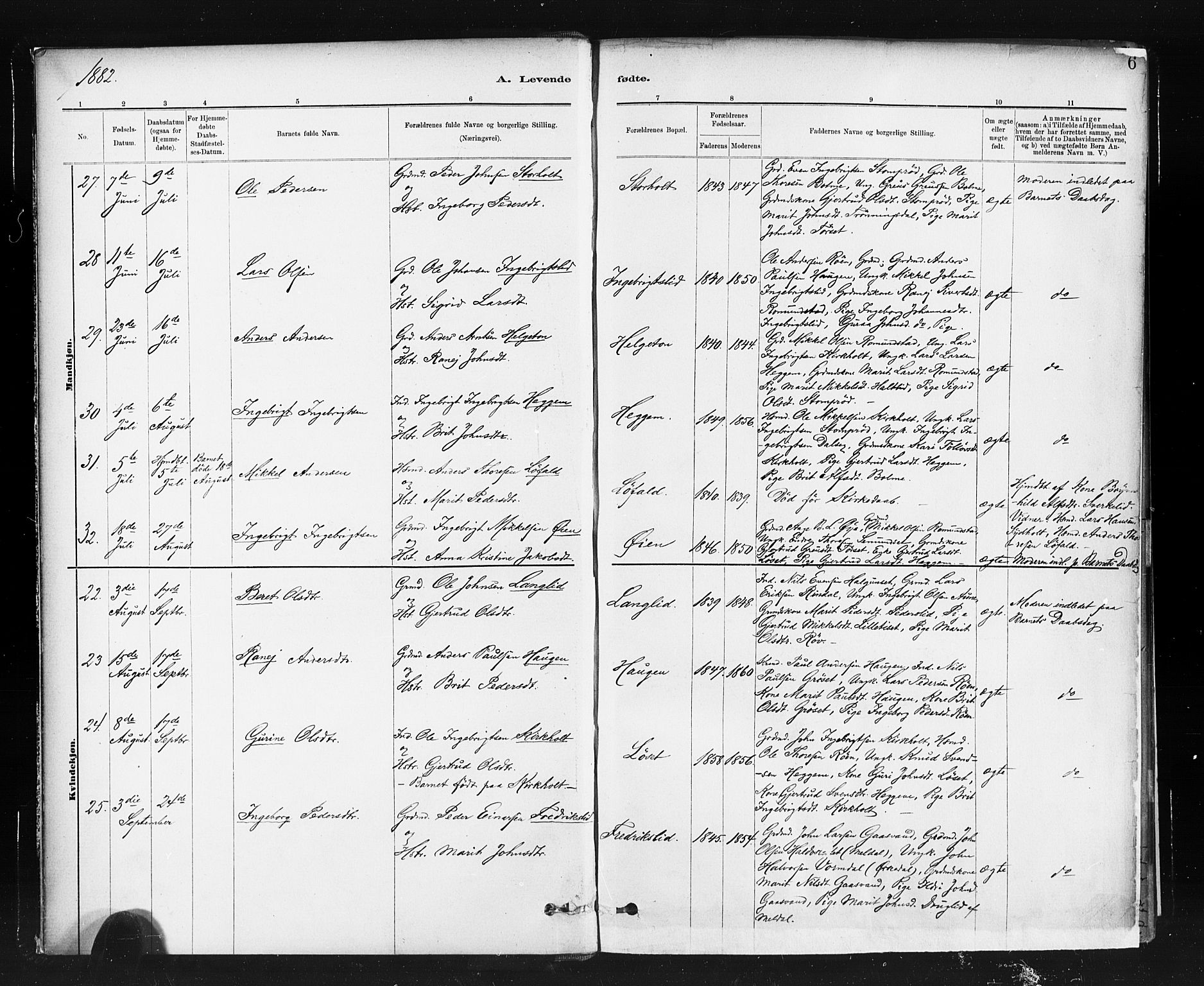 Ministerialprotokoller, klokkerbøker og fødselsregistre - Møre og Romsdal, AV/SAT-A-1454/598/L1069: Parish register (official) no. 598A03, 1882-1895, p. 6