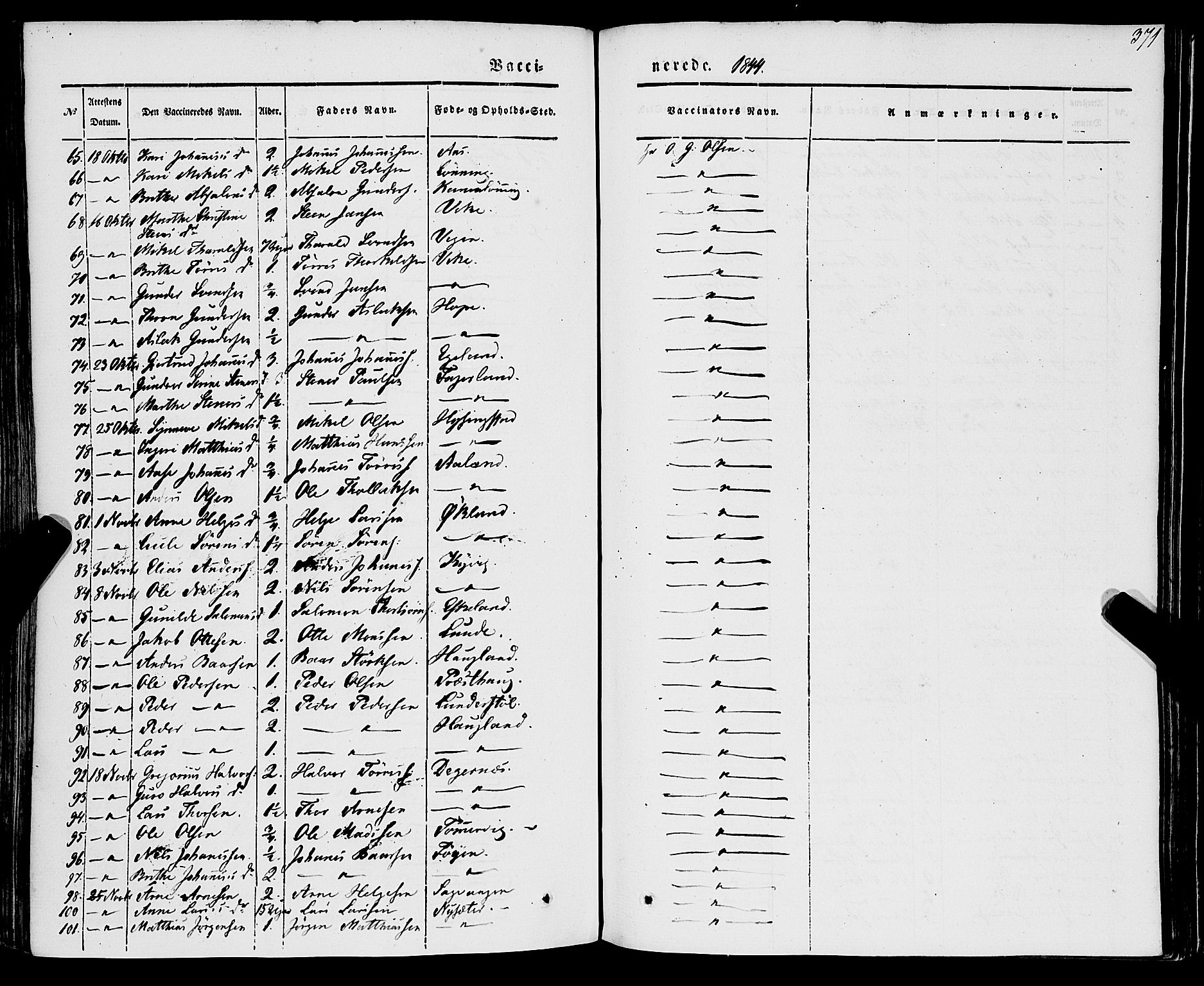 Stord sokneprestembete, SAB/A-78201/H/Haa: Parish register (official) no. A 7, 1841-1861, p. 371