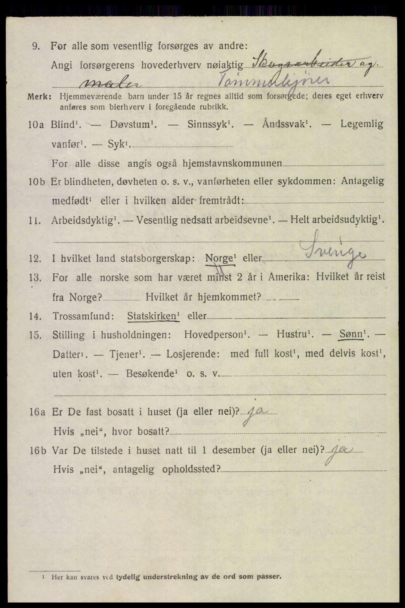 SAH, 1920 census for Trysil, 1920, p. 4422