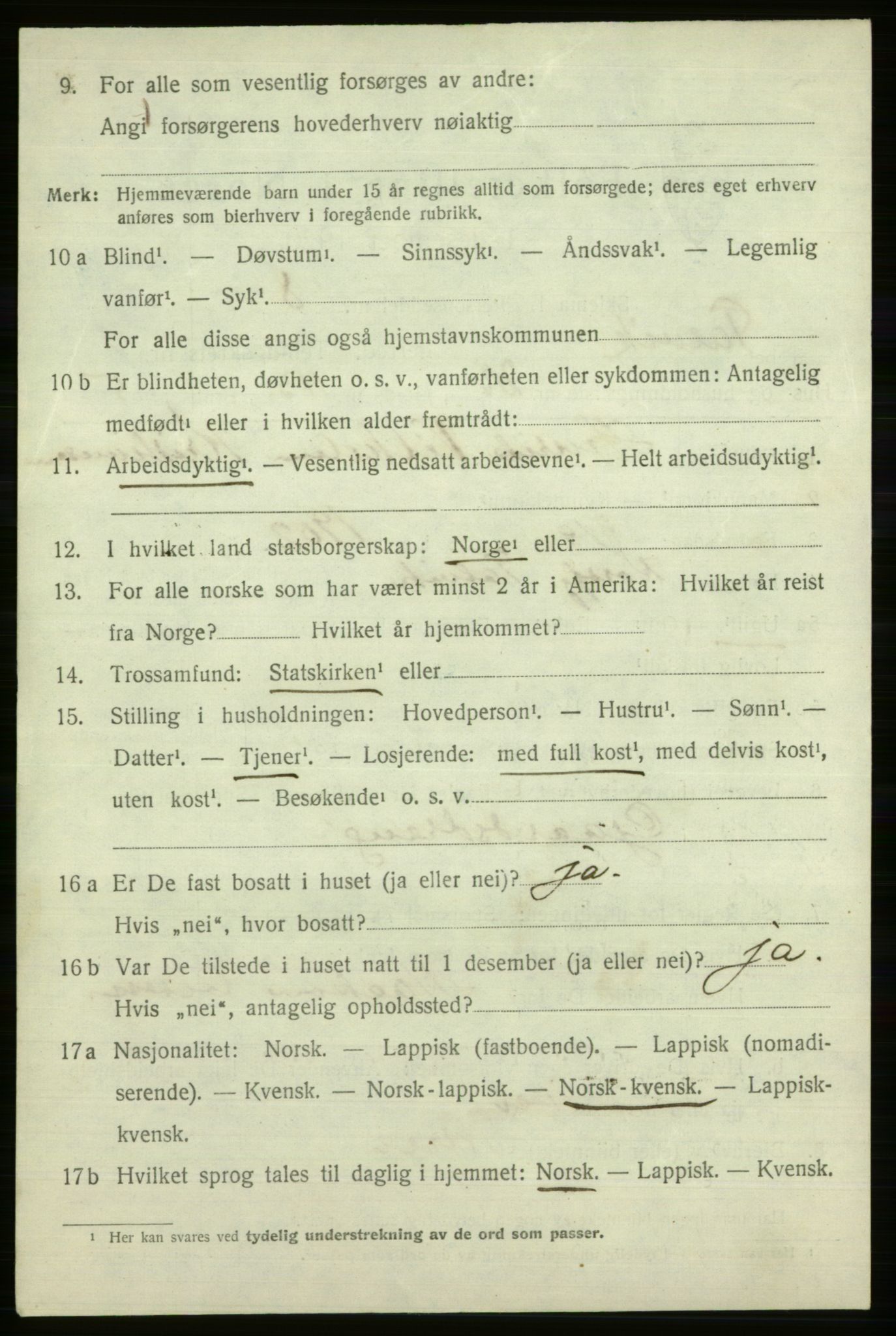 SATØ, 1920 census for Talvik, 1920, p. 5793