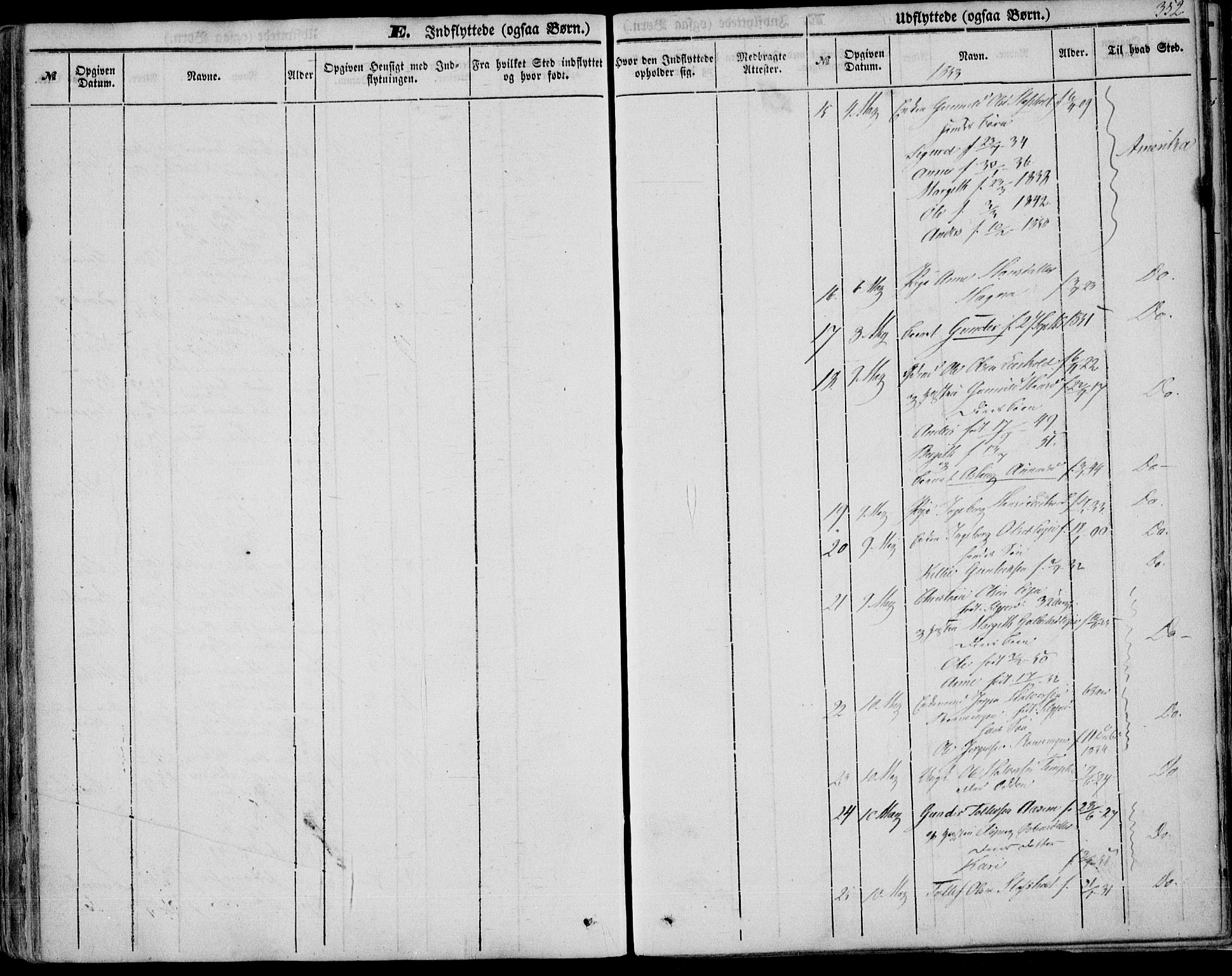 Bø kirkebøker, AV/SAKO-A-257/F/Fa/L0008: Parish register (official) no. 8, 1849-1861, p. 352