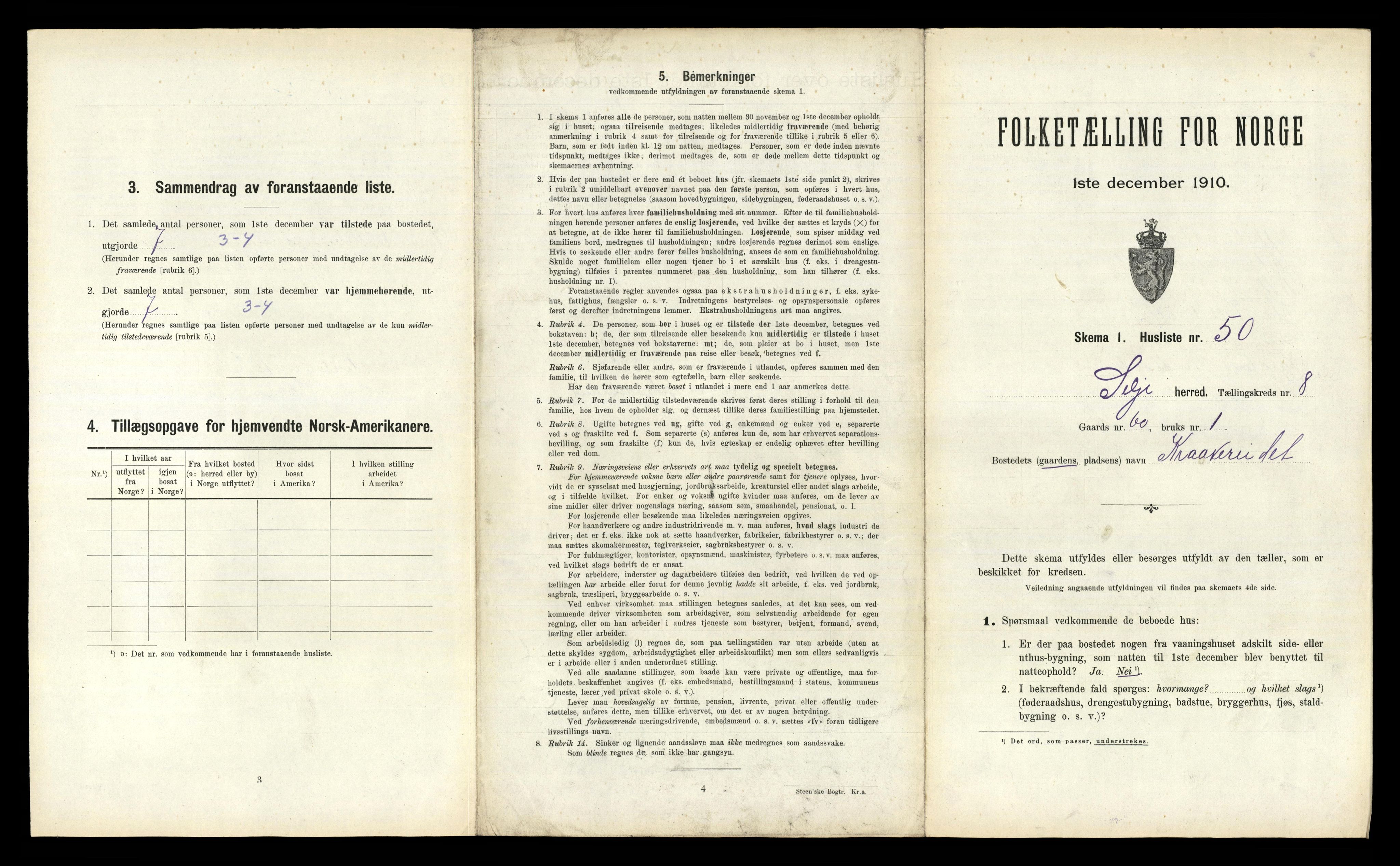 RA, 1910 census for Selje, 1910, p. 754