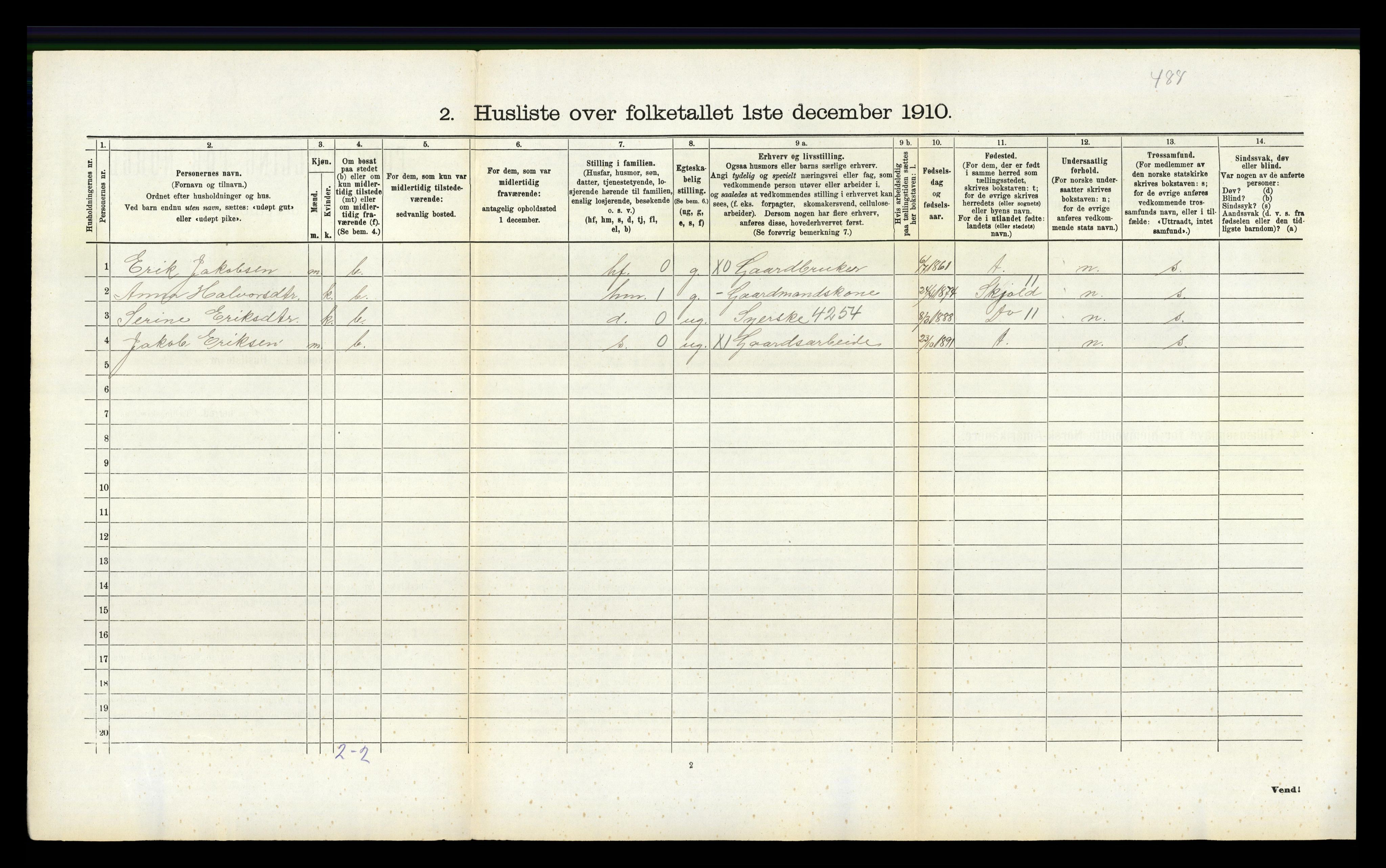 RA, 1910 census for Vikebygd, 1910, p. 236