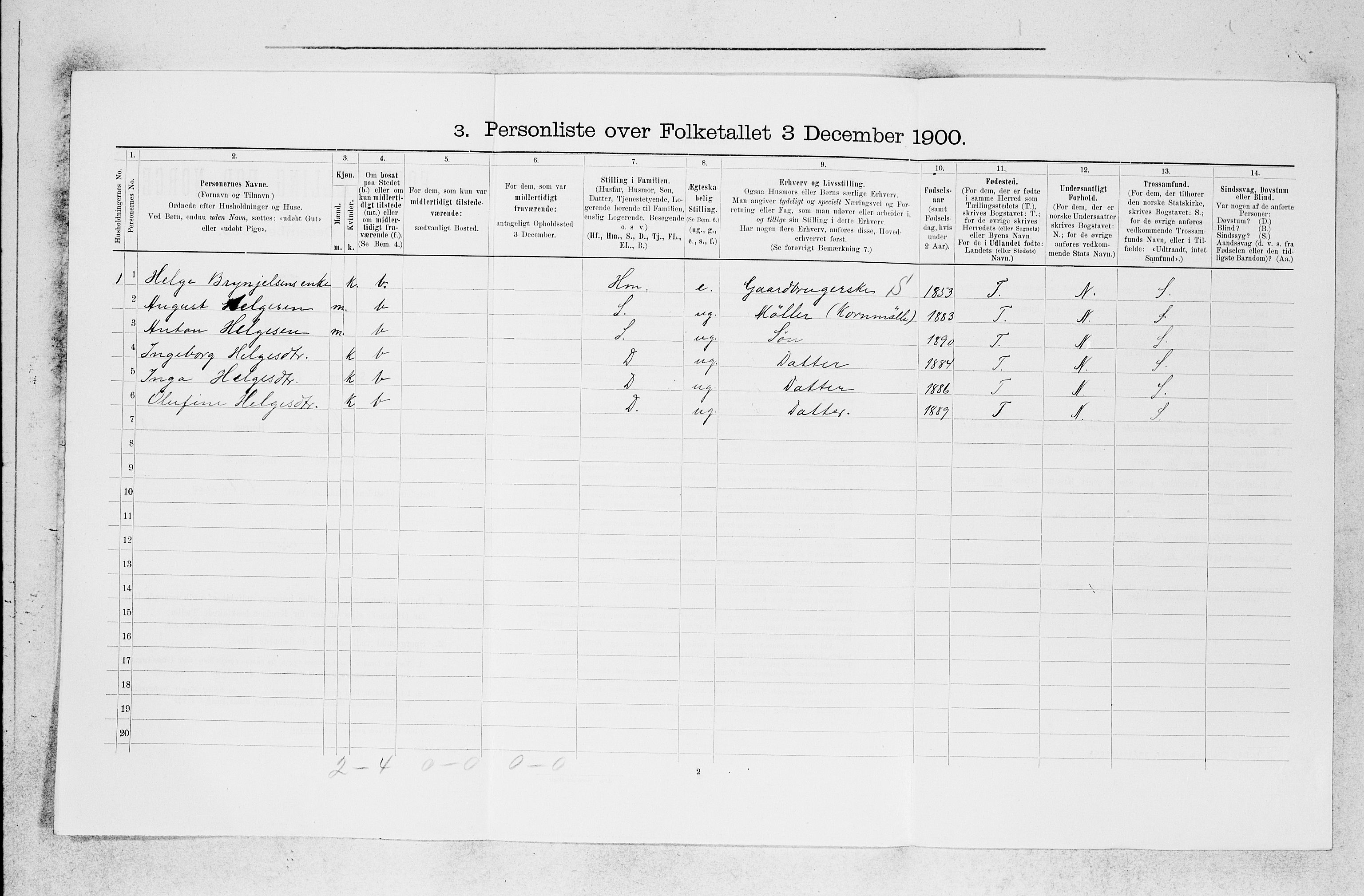 SAB, 1900 census for Askøy, 1900, p. 1144