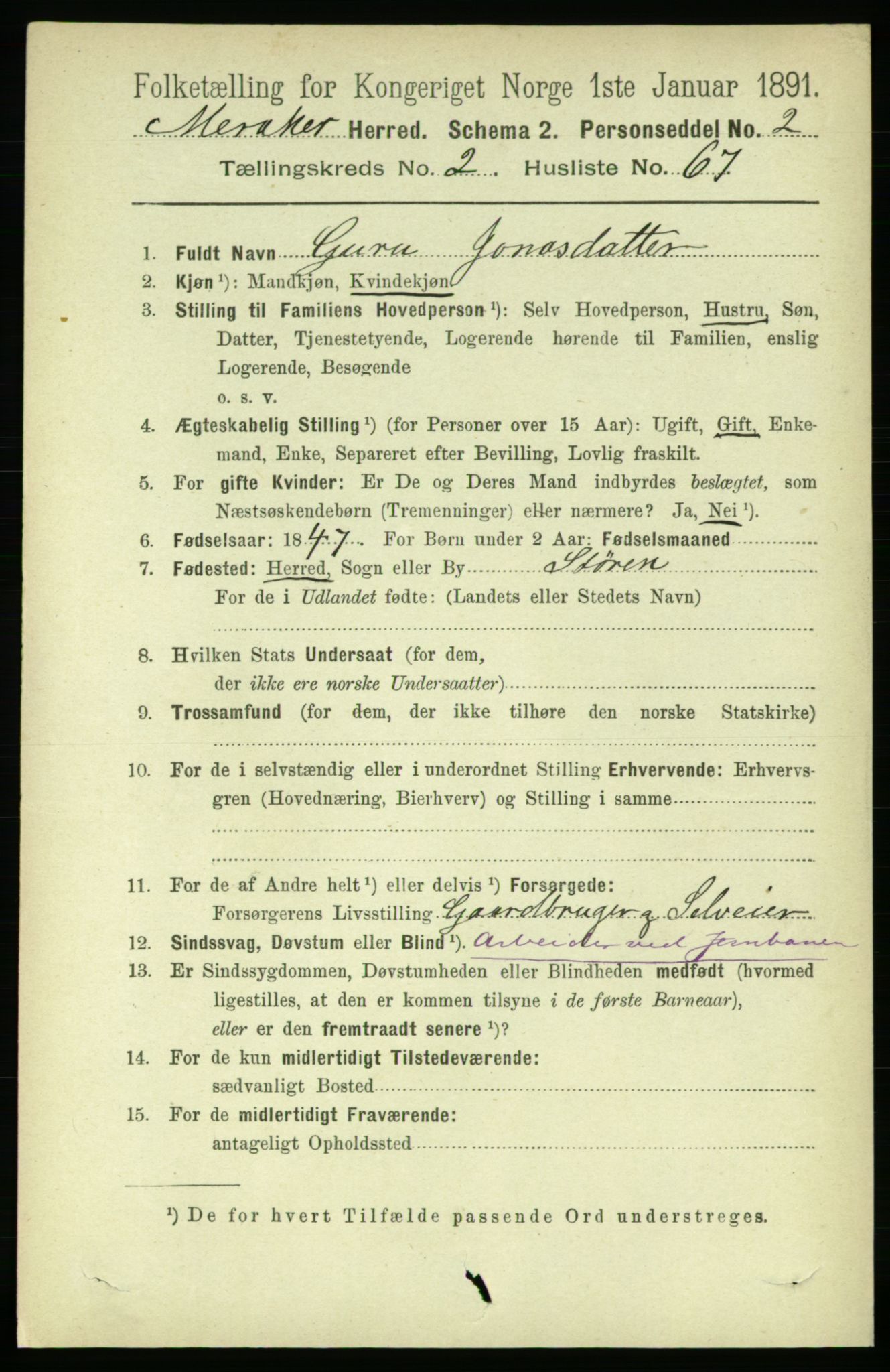 RA, 1891 census for 1711 Meråker, 1891, p. 1059