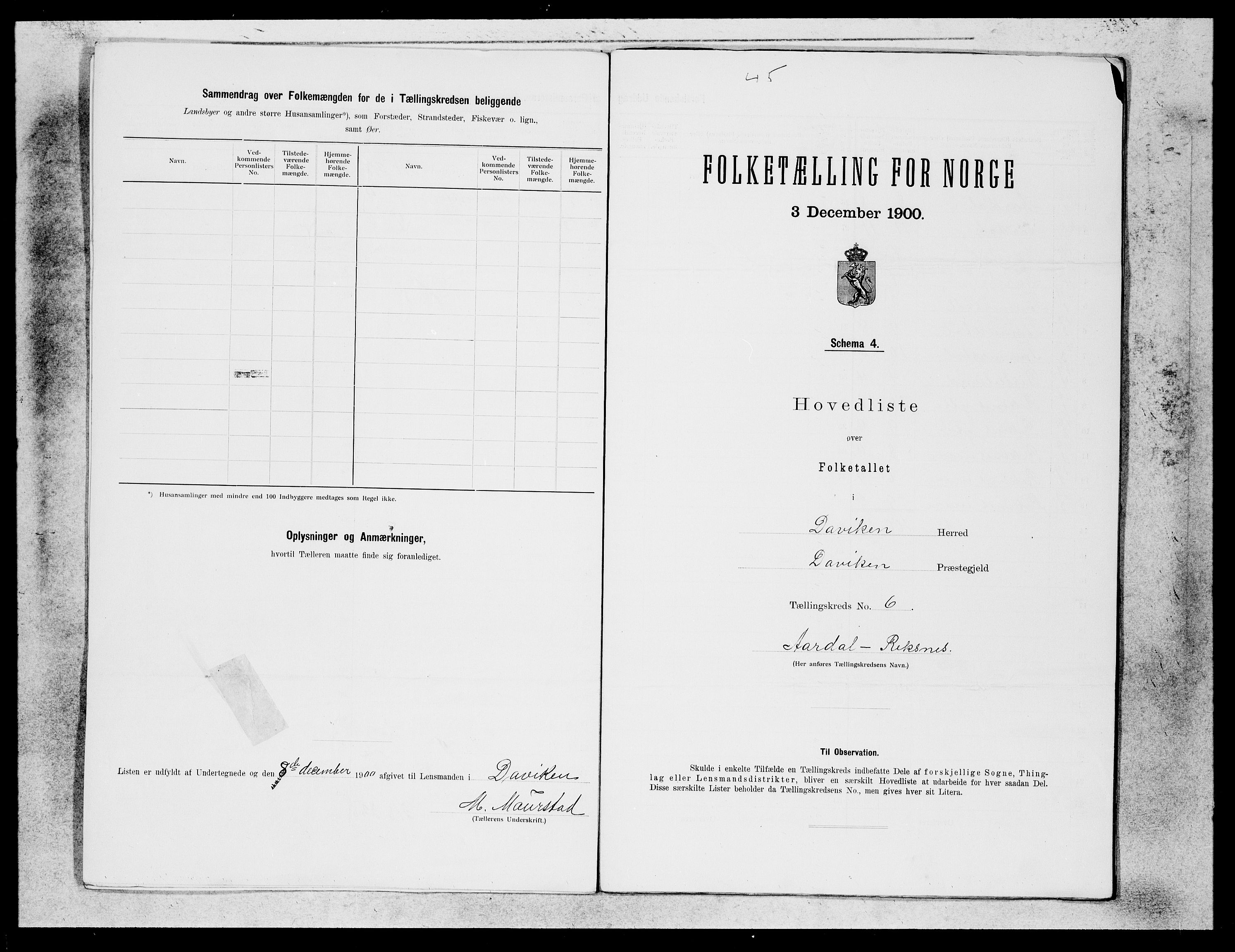 SAB, 1900 census for Davik, 1900, p. 11