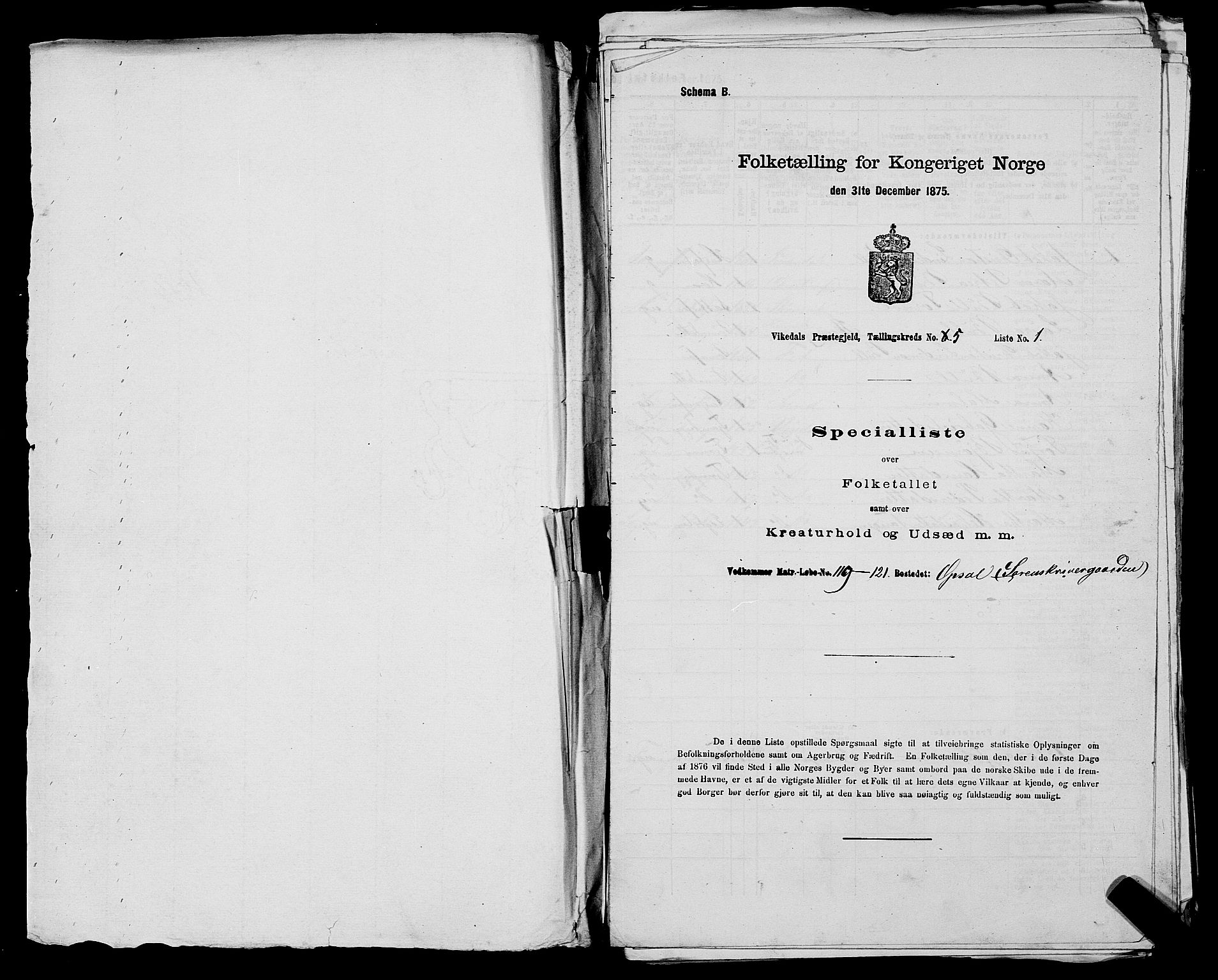 SAST, 1875 census for 1157P Vikedal, 1875, p. 534