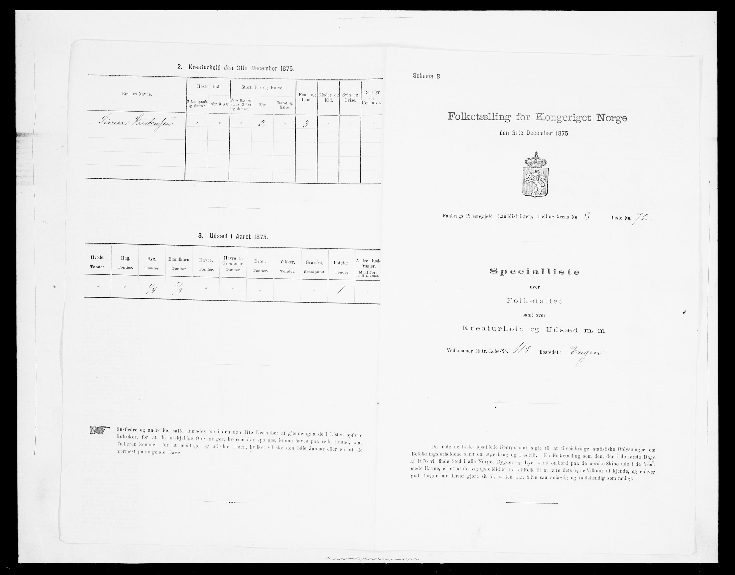SAH, 1875 census for 0524L Fåberg/Fåberg og Lillehammer, 1875, p. 1093