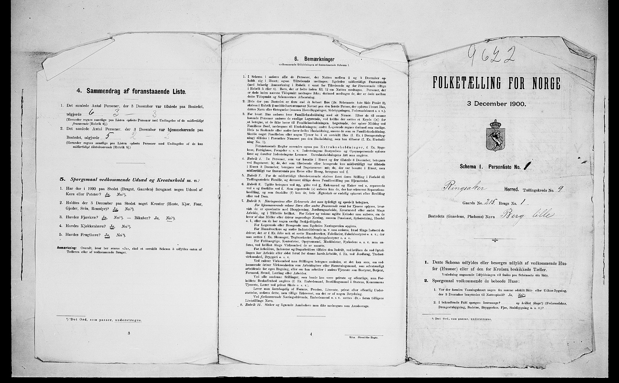 SAH, 1900 census for Ringsaker, 1900, p. 1720