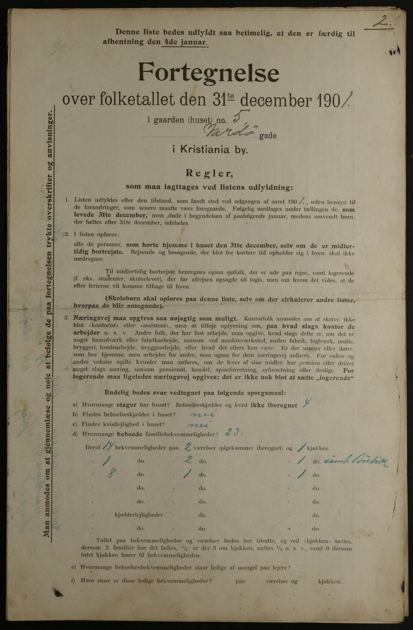 OBA, Municipal Census 1901 for Kristiania, 1901, p. 18697