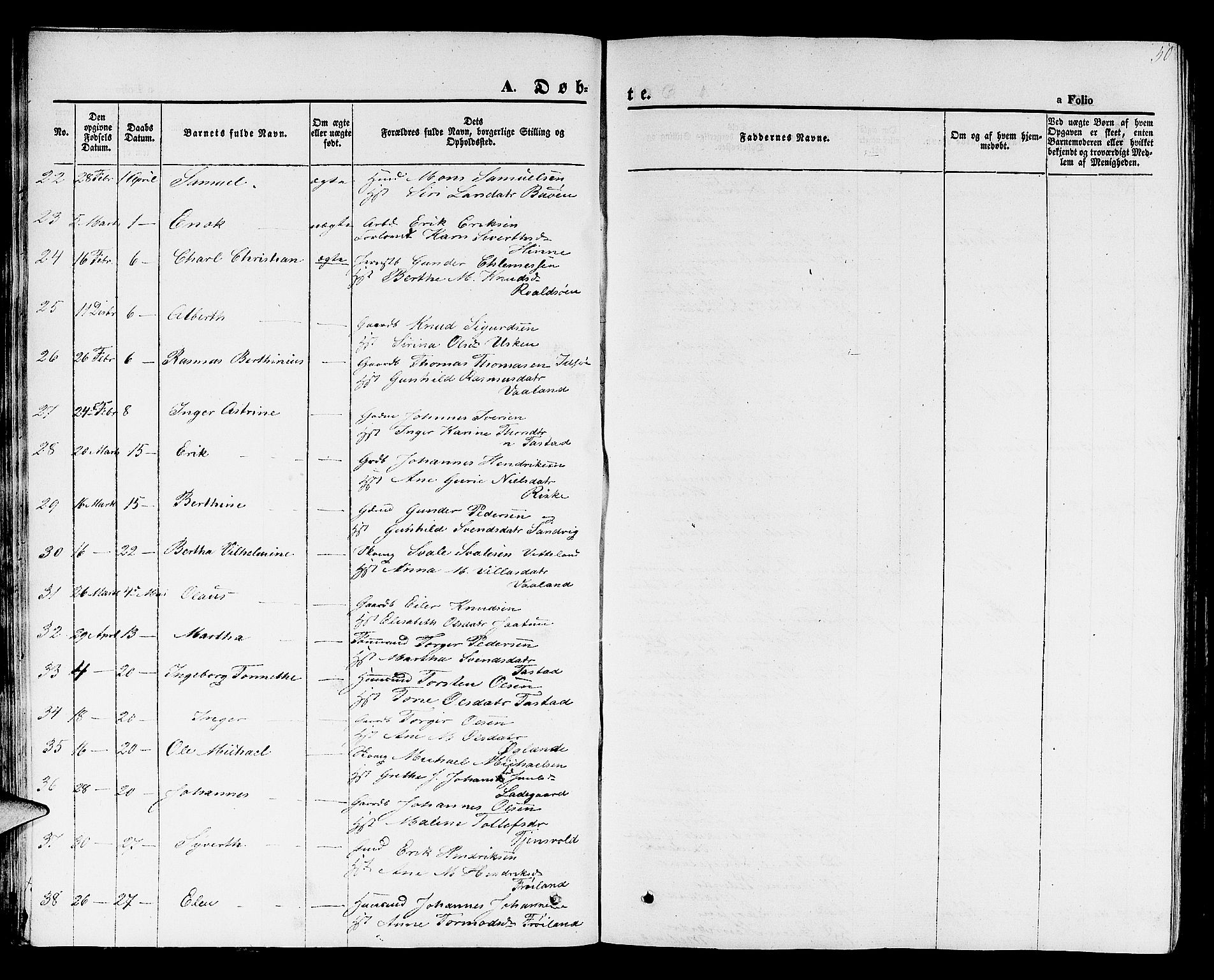 Hetland sokneprestkontor, AV/SAST-A-101826/30/30BB/L0001: Parish register (copy) no. B 1, 1850-1868, p. 50